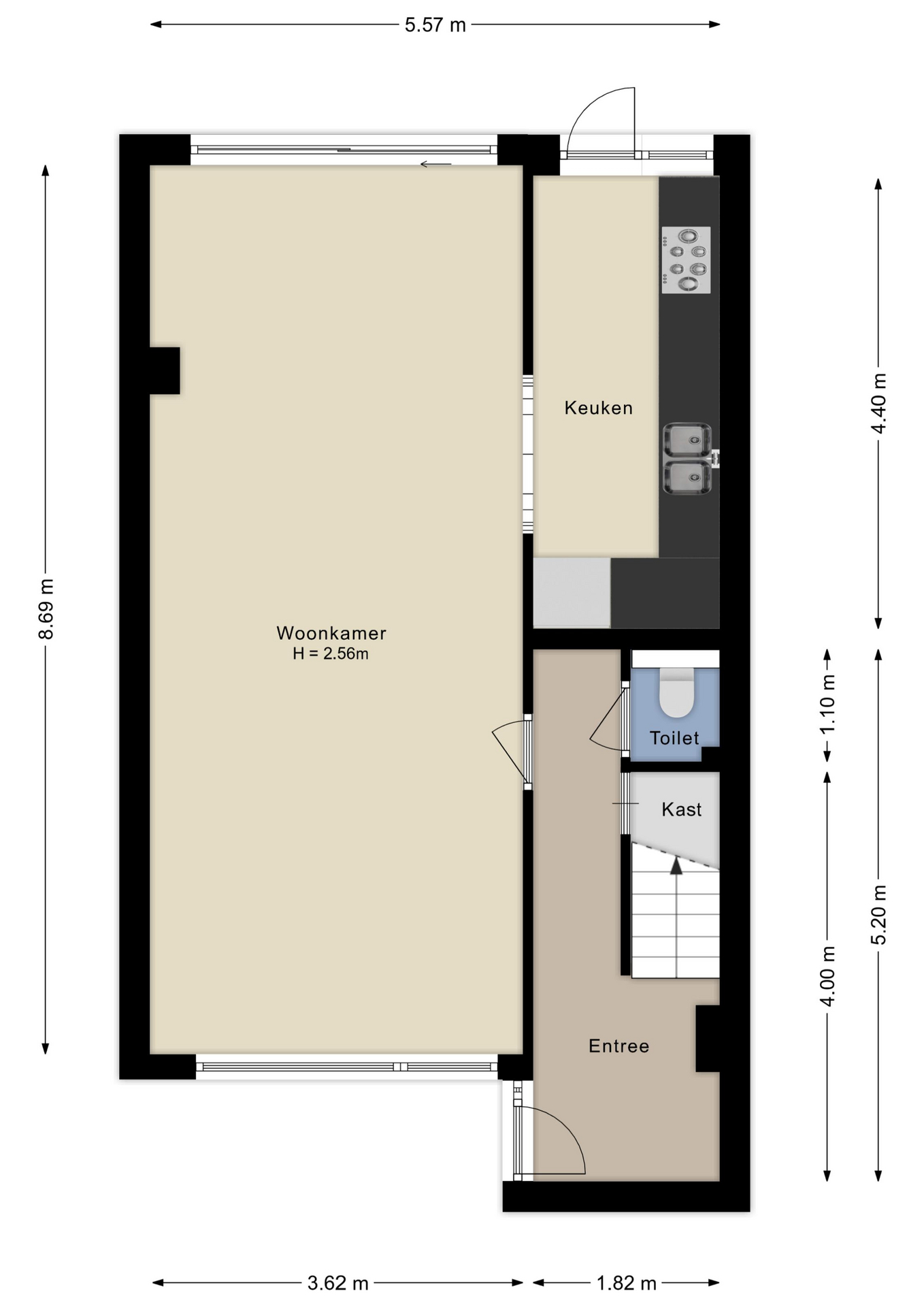 Plattegrond begande grond