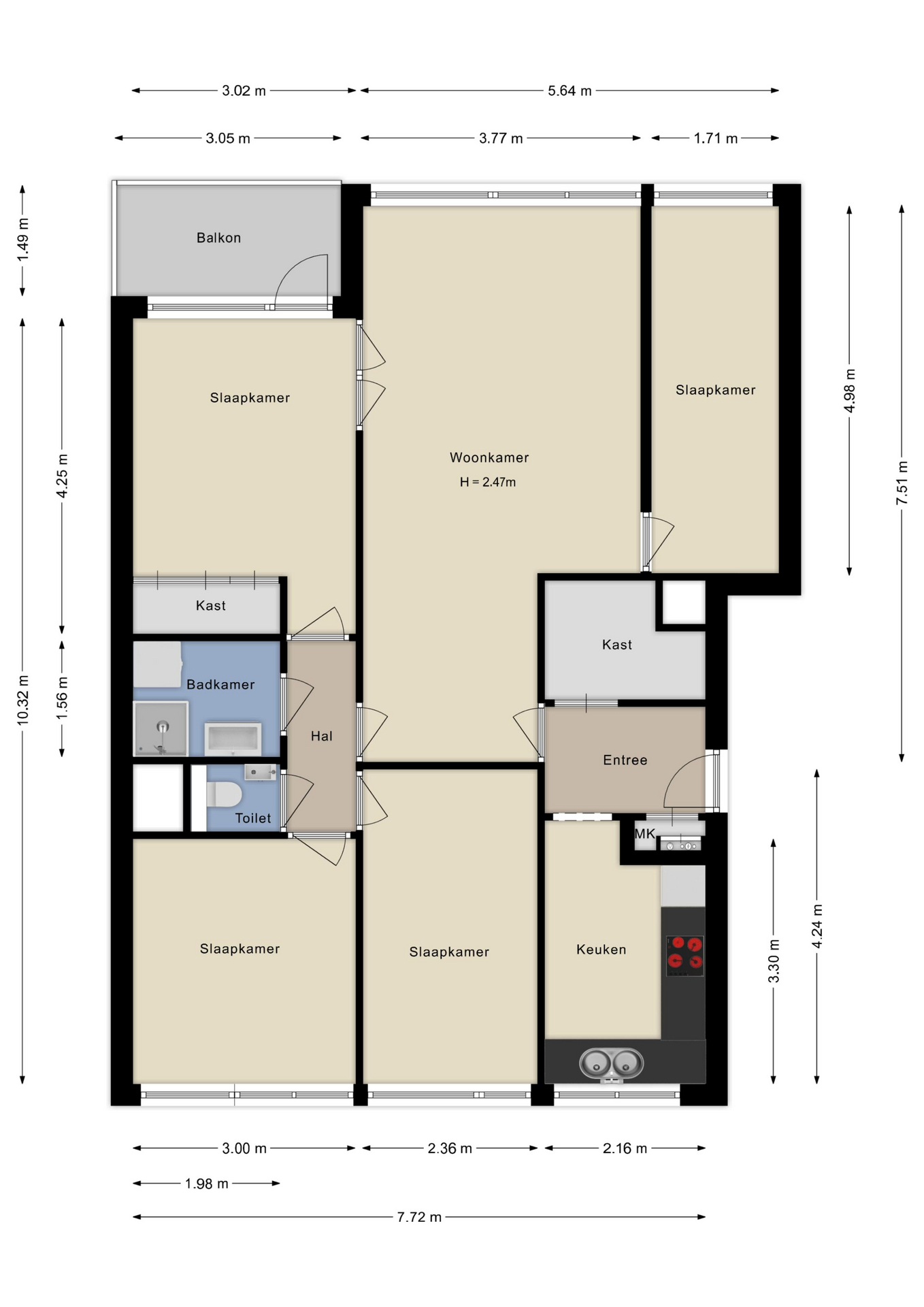 Plattegrond tweede verdieping