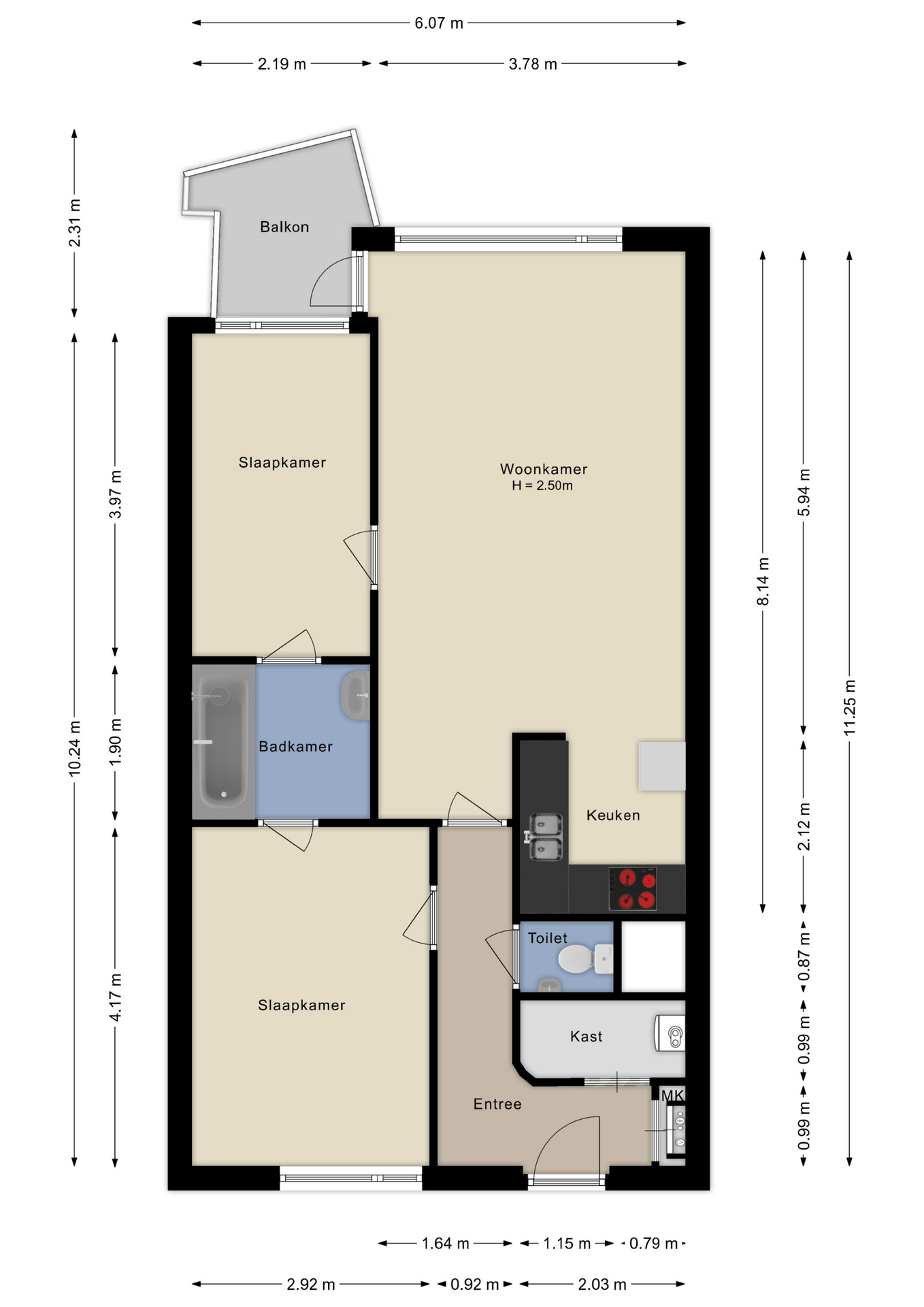 Plattegrond appartement