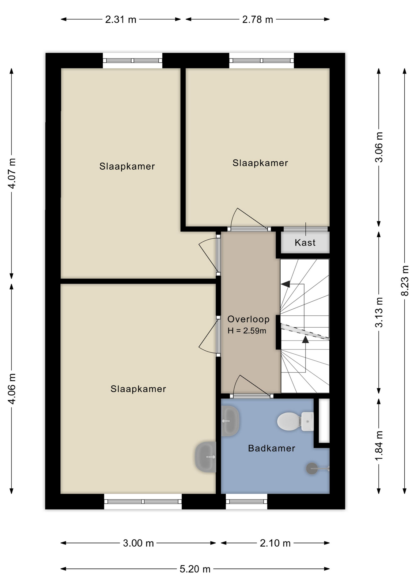 Plattegrond eerste verdieping