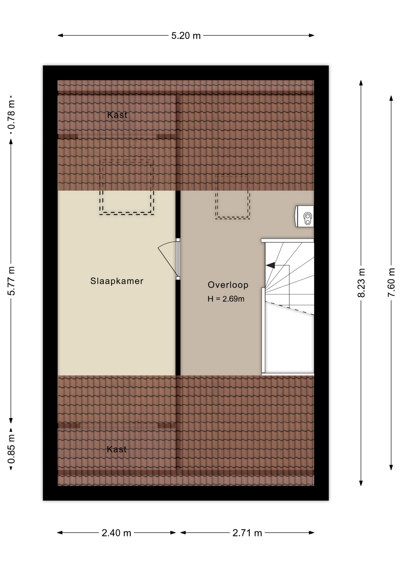 Plattegrond tweede verdieping