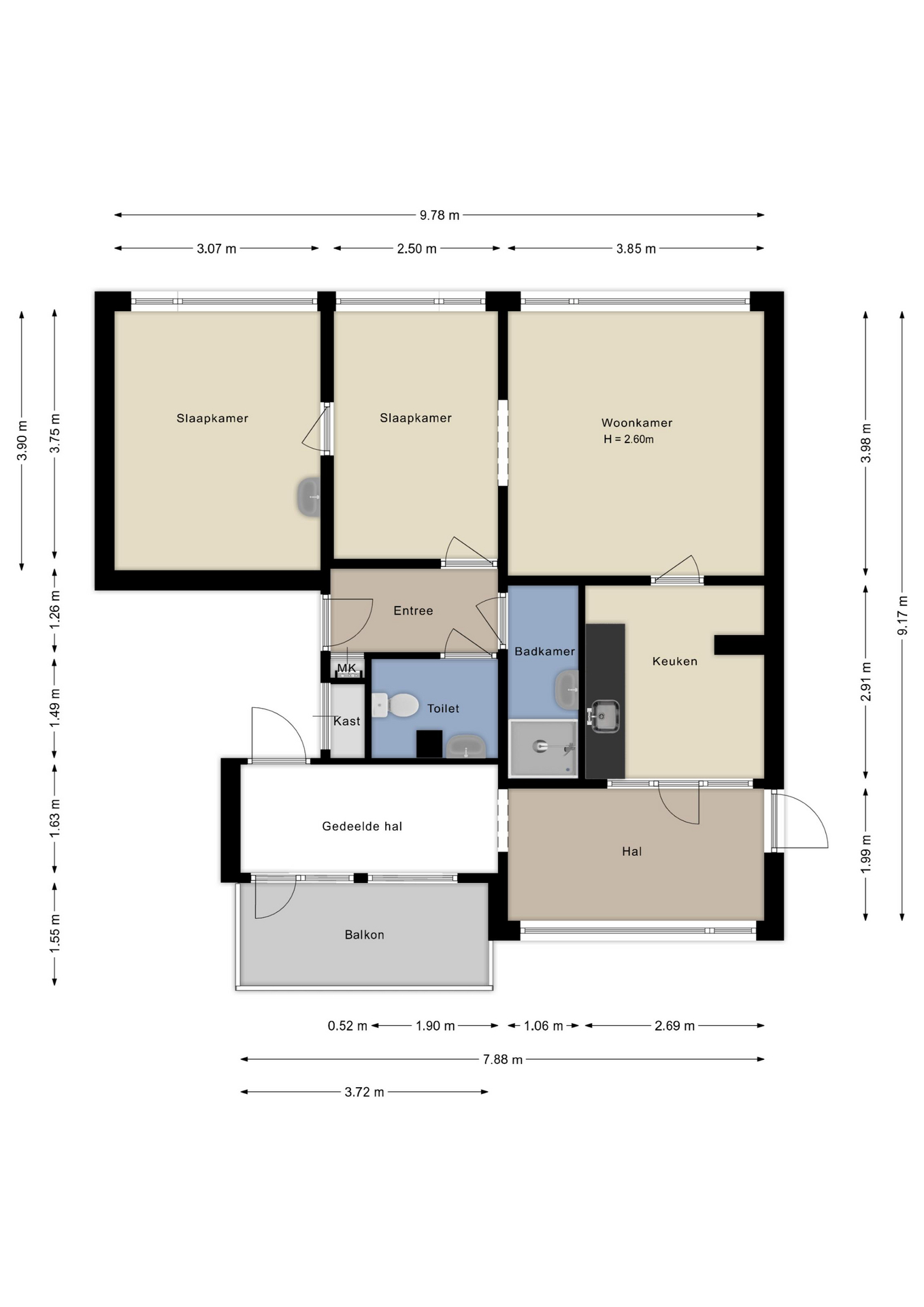 Plattegrond appartement