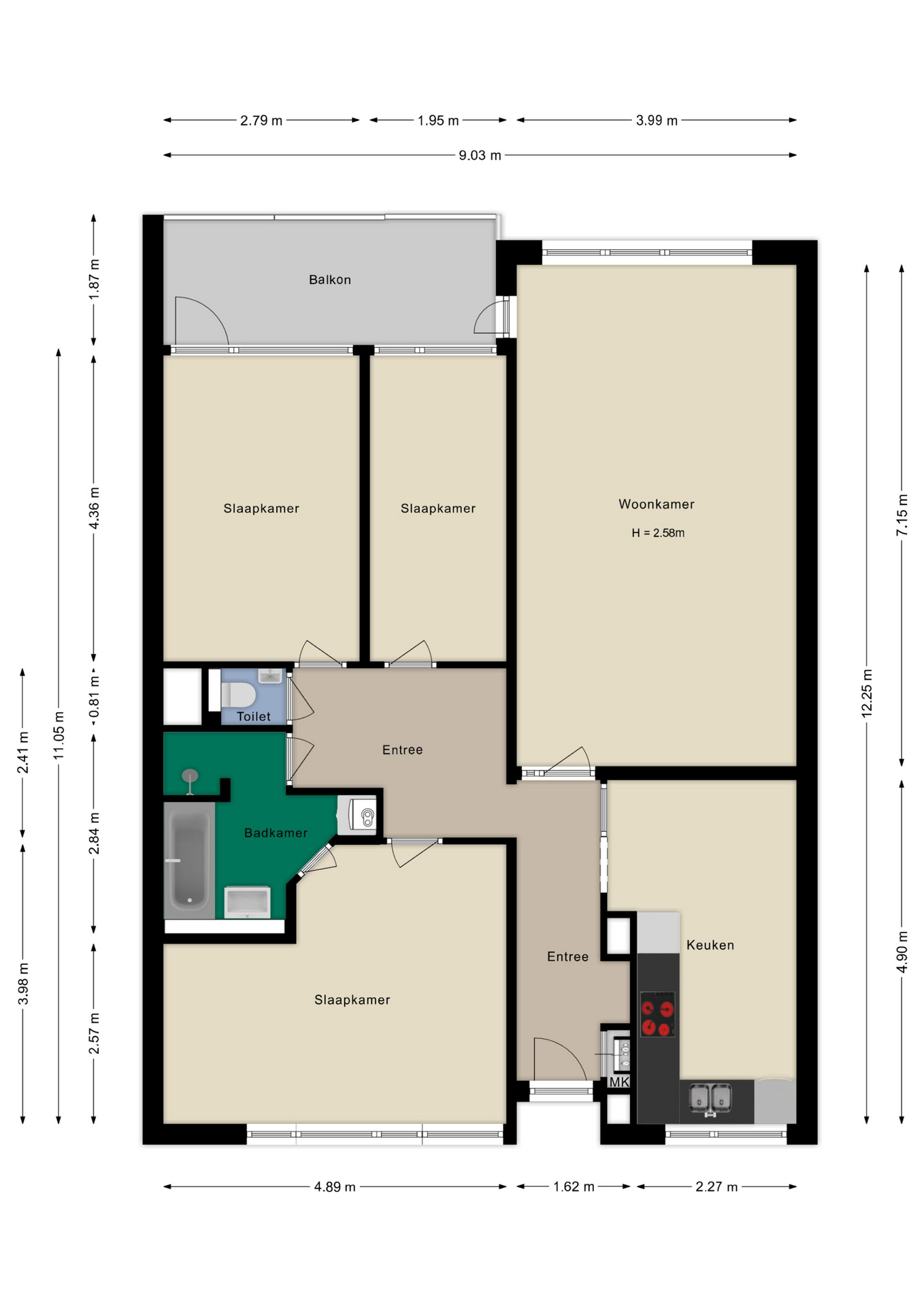 Plattegrond appartement