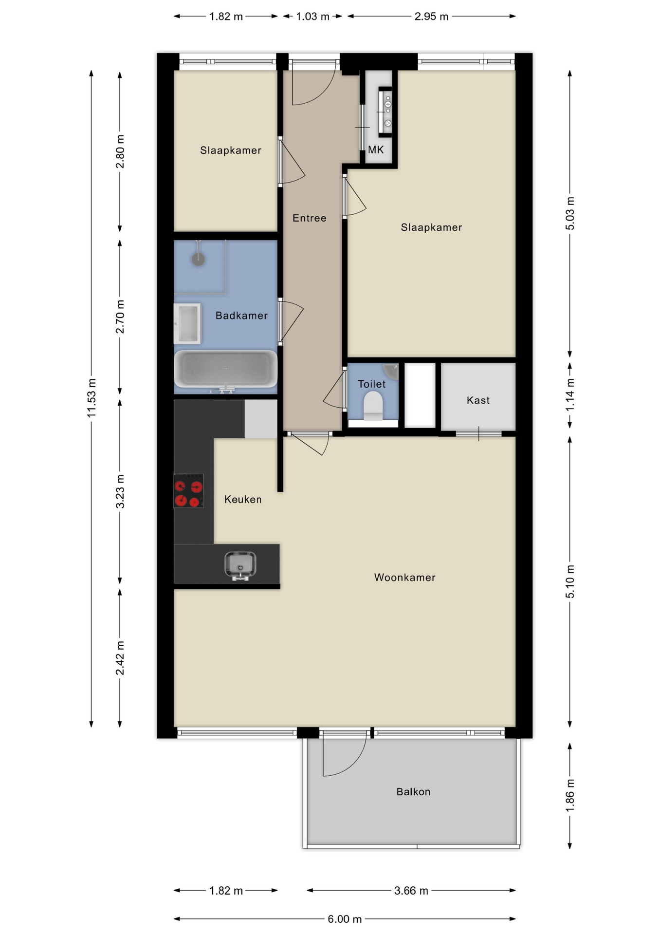 Plattegrond appartement