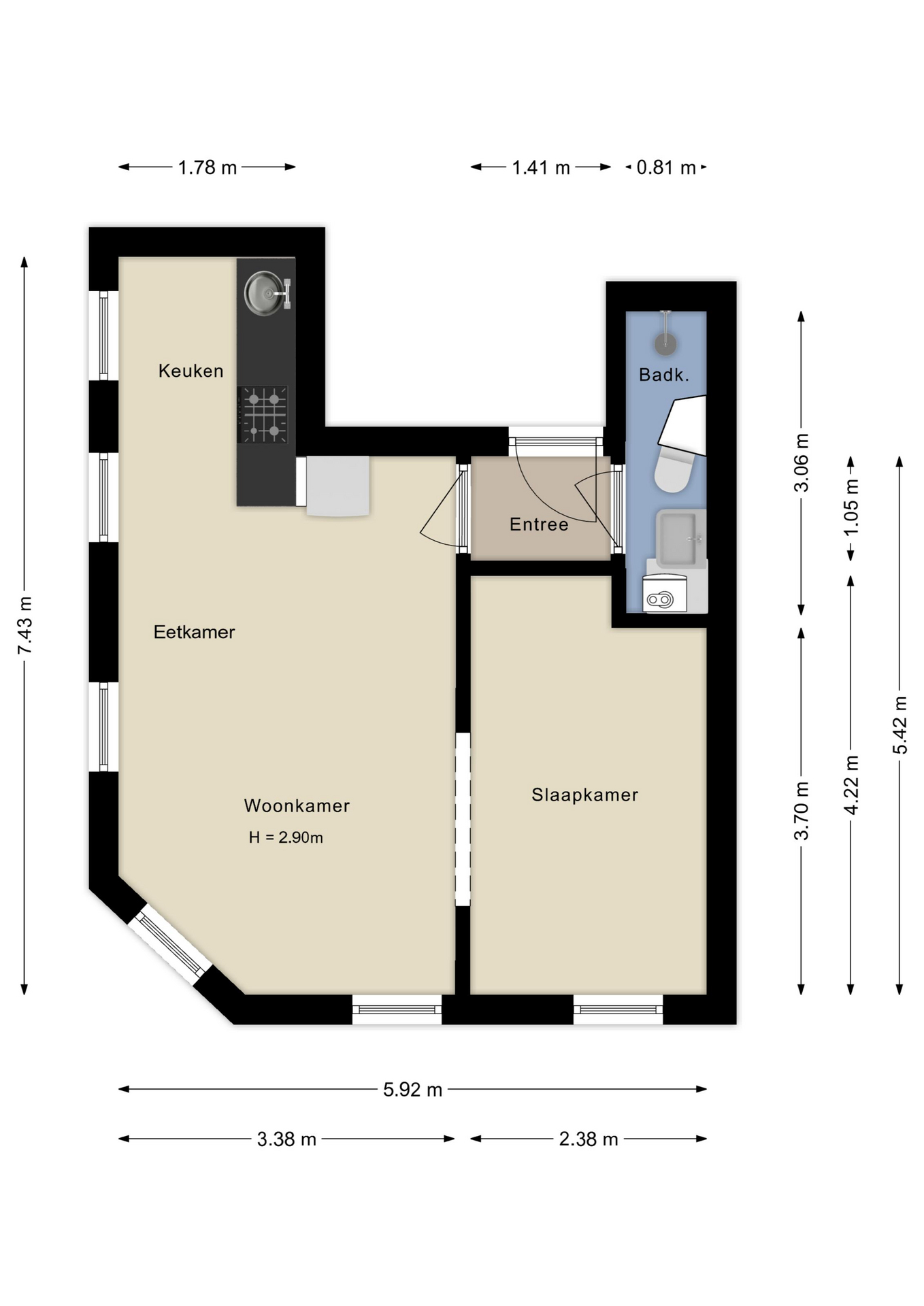 Plattegrond appartement
