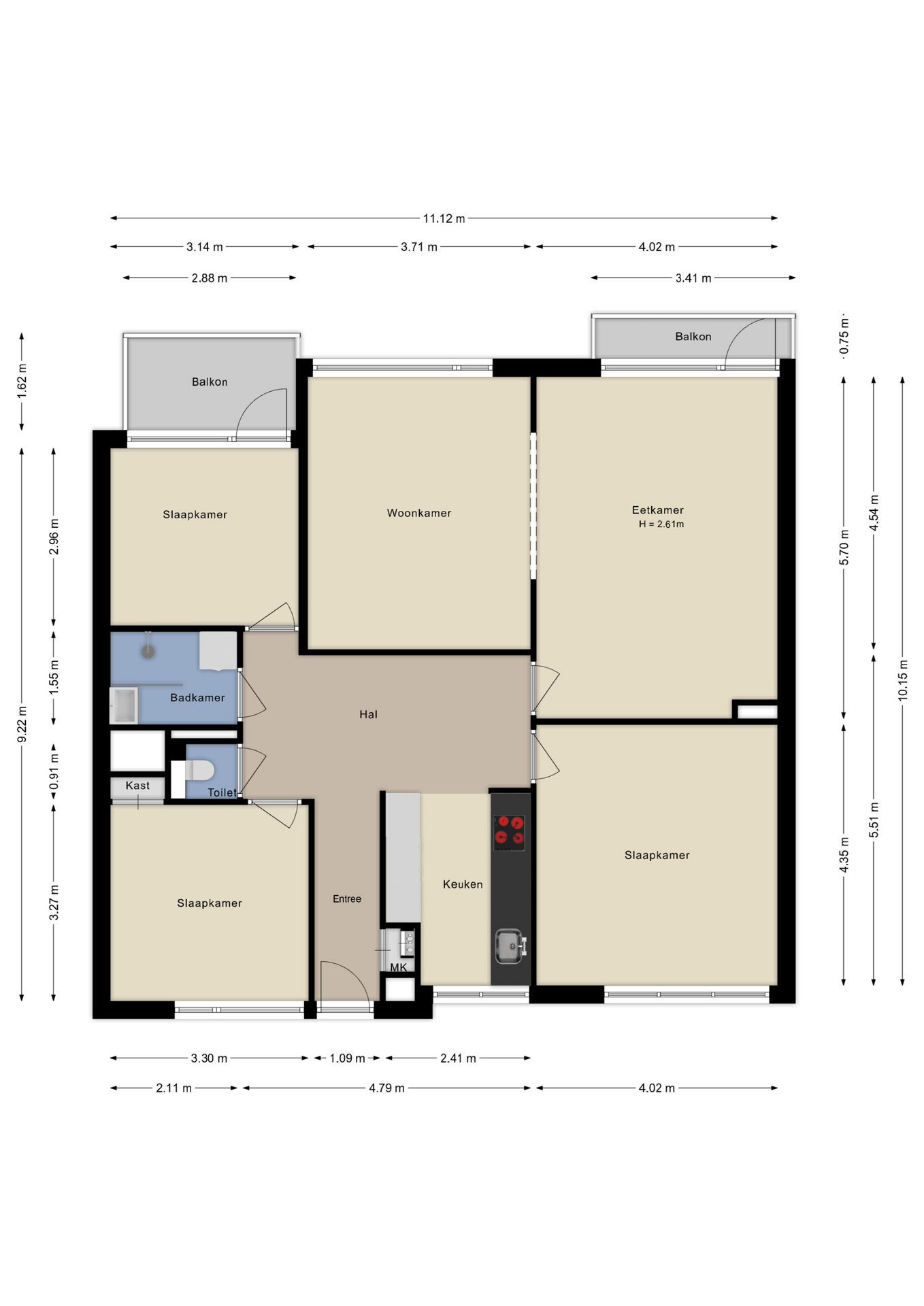 Plattegrond appartement