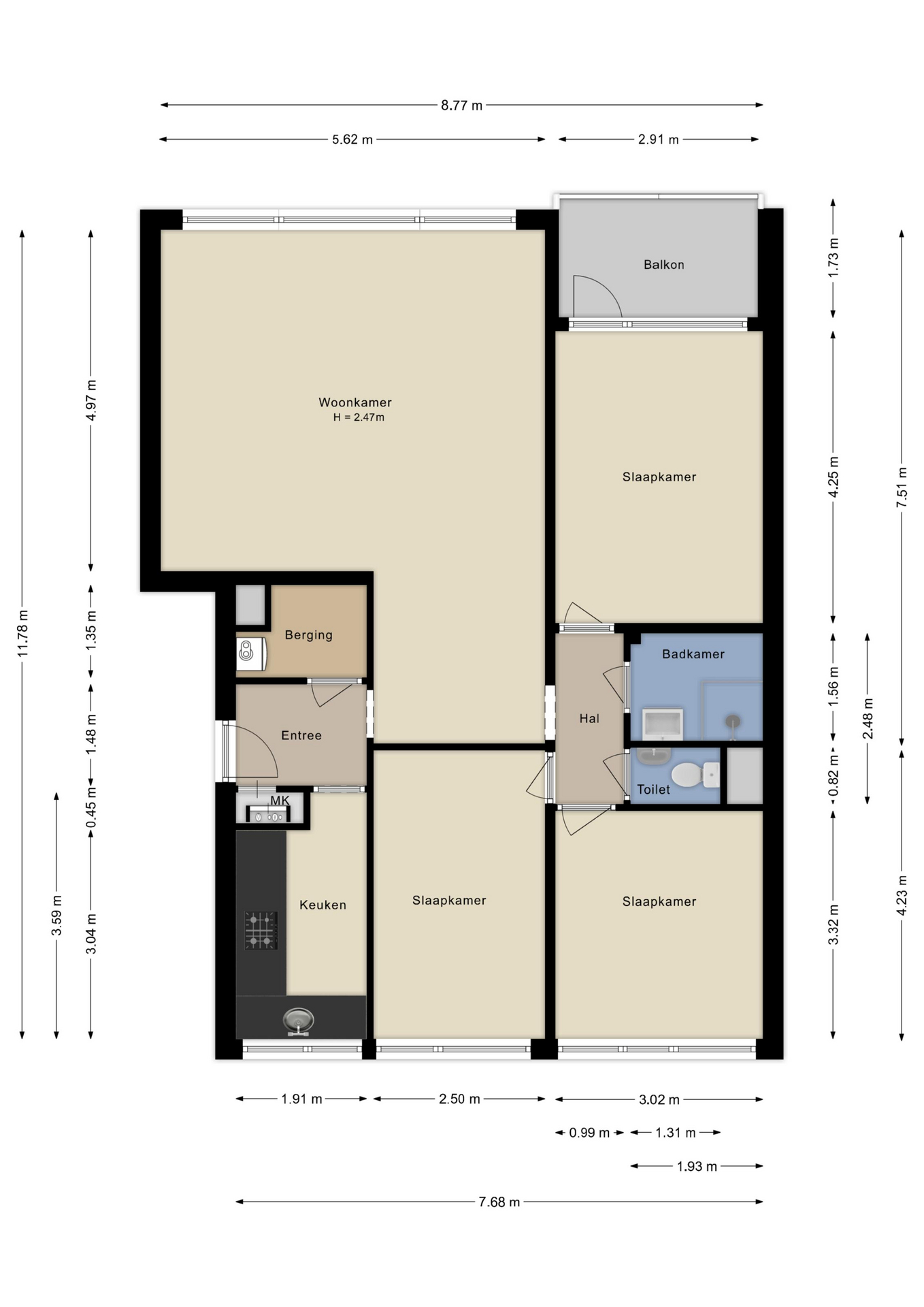 Plattegrond appartement