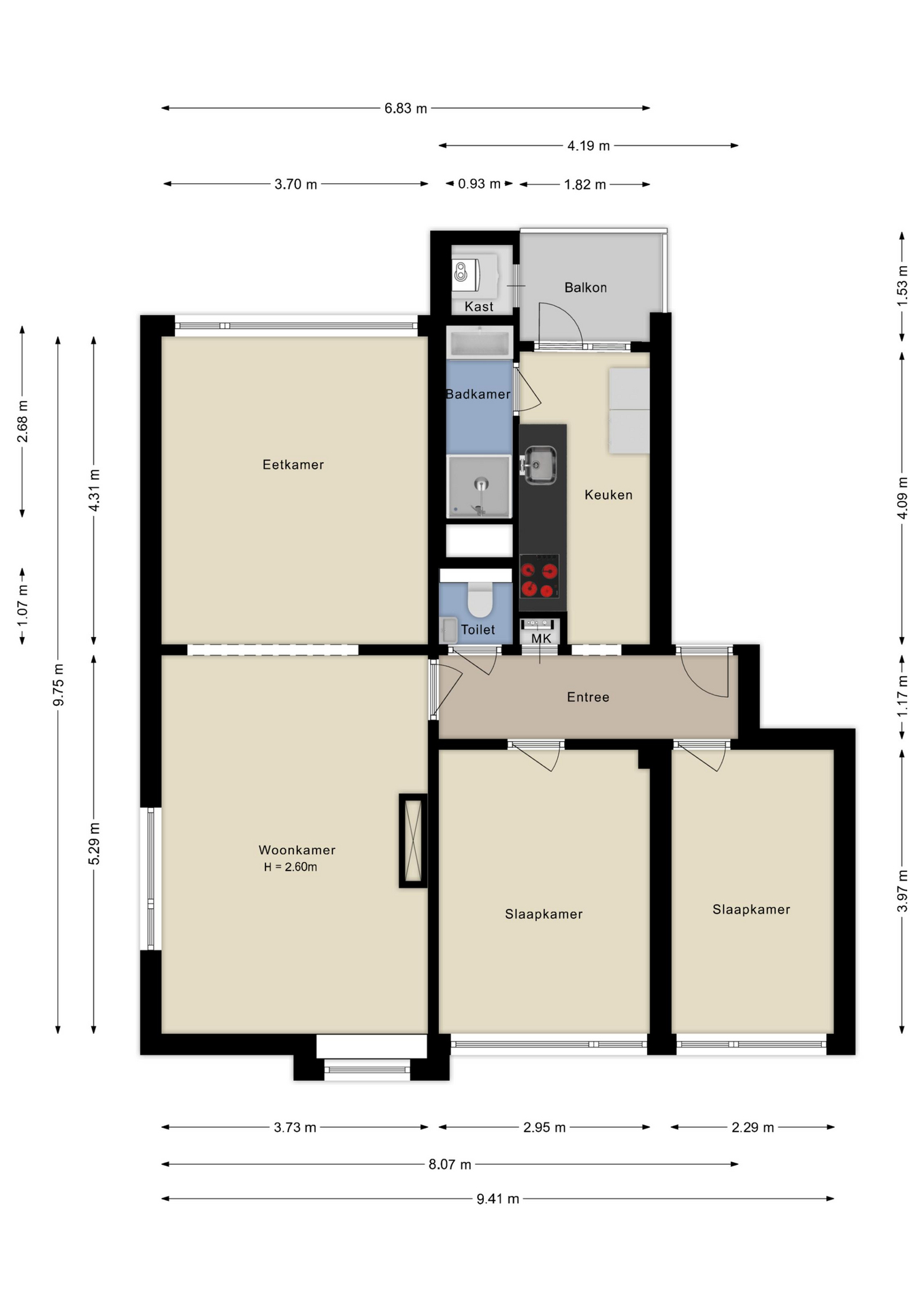 Plattegrond appartement