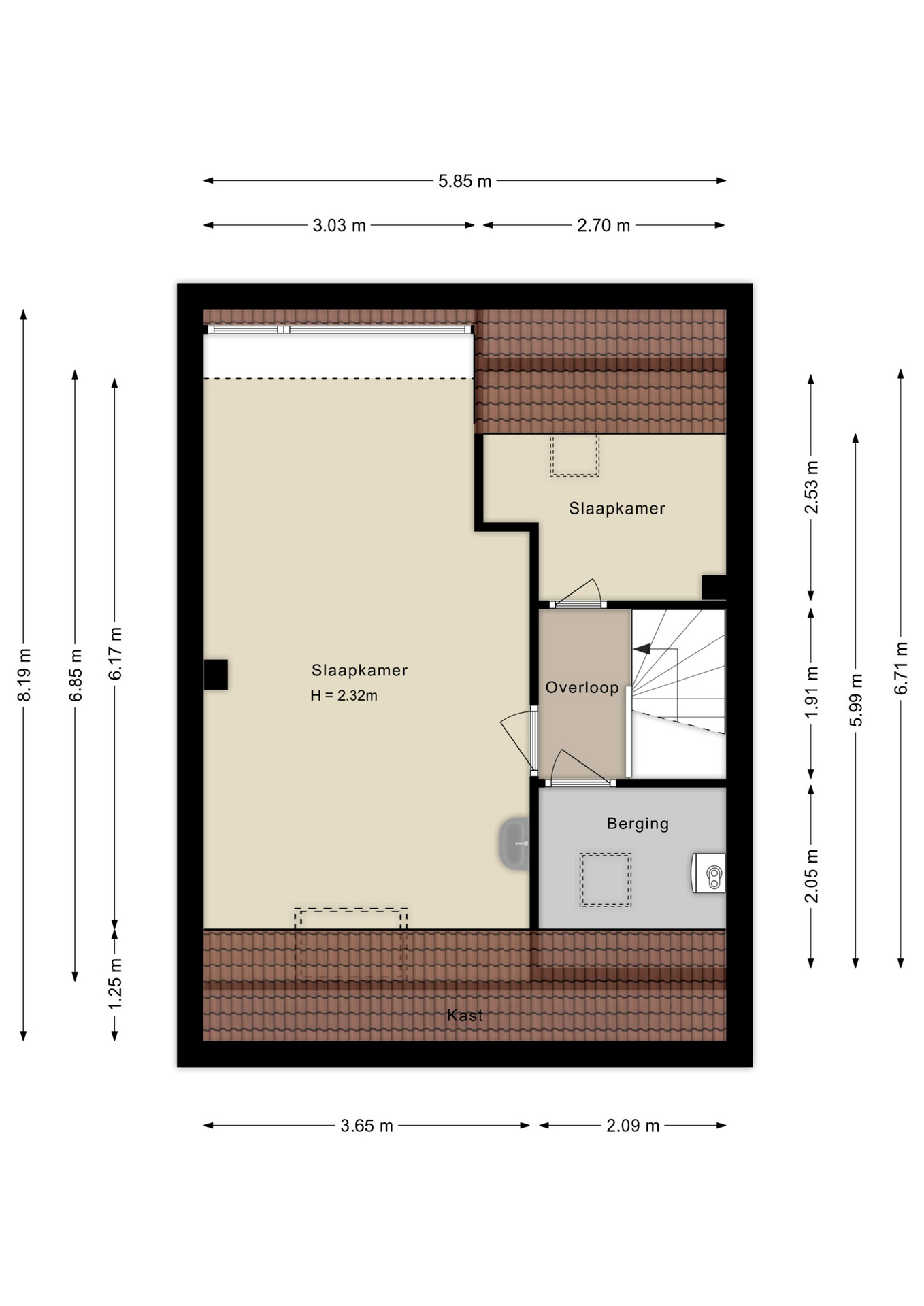 Plattegrond tweede verdieping