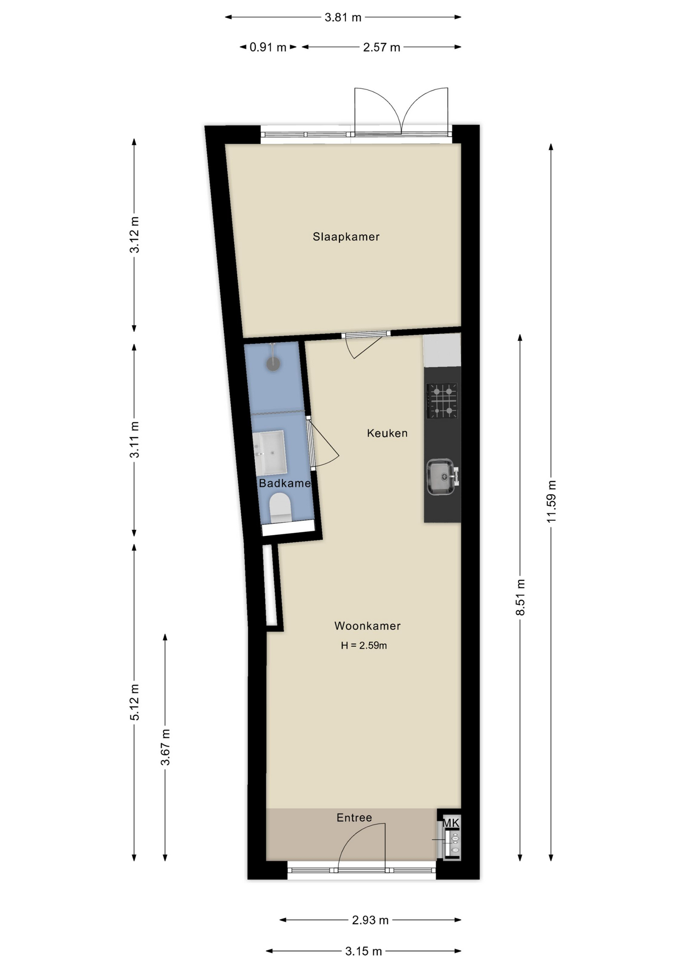 Plattegrond appartement