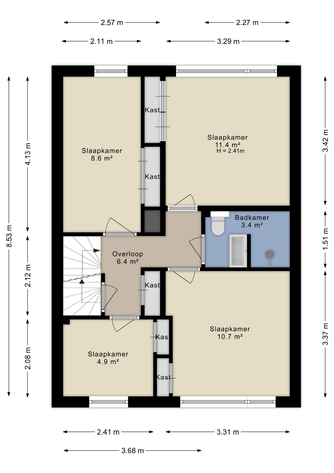 Plattegrond eerste verdieping