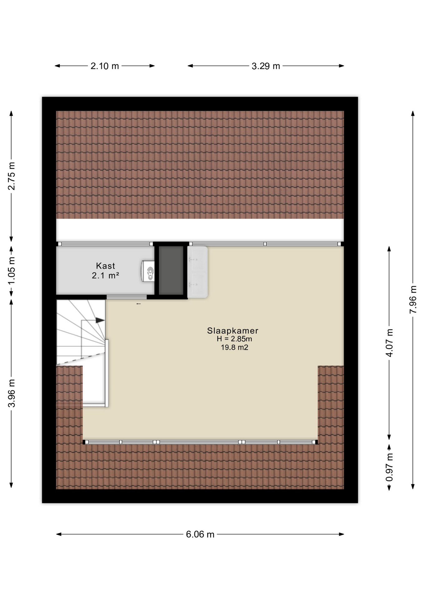 Plattegrond tweede verdieping