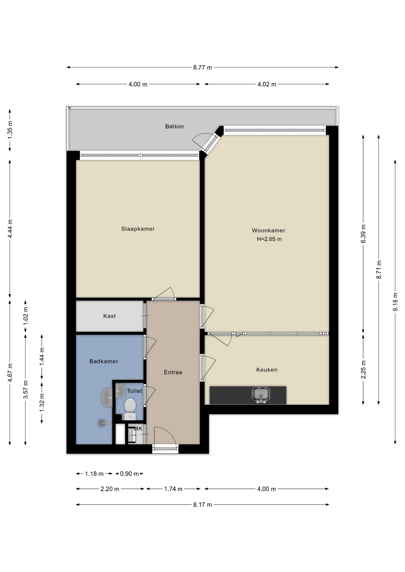Plattegrond appartement