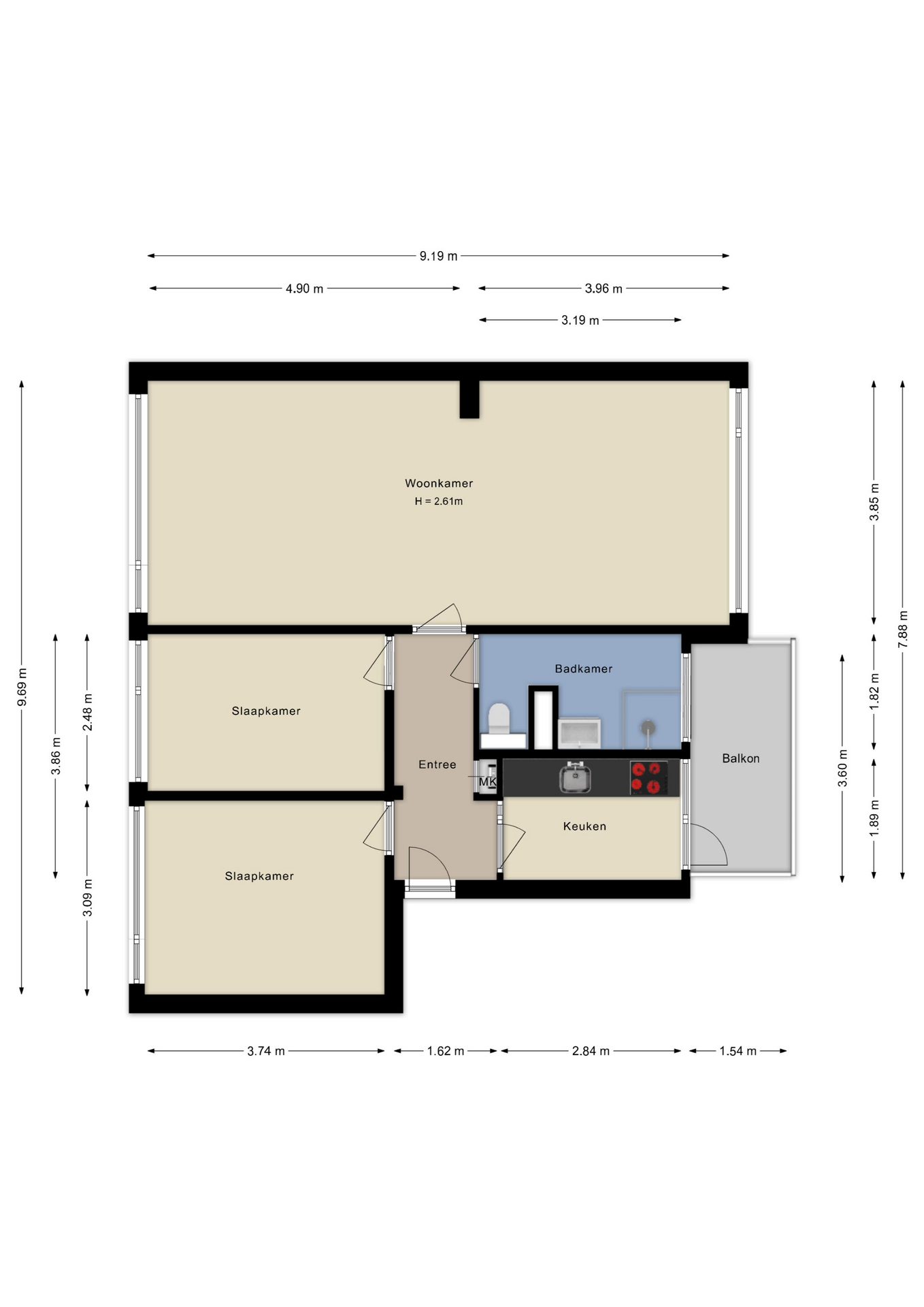 Plattegrond appartement