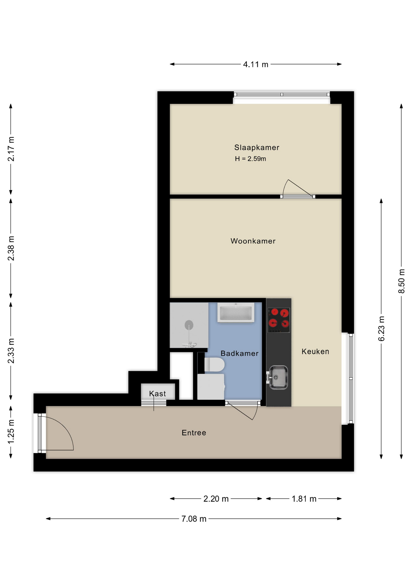 Plattegrond appartement