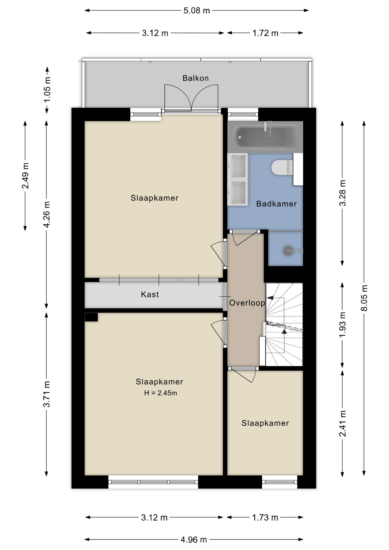 Plattegrond eerste verdieping