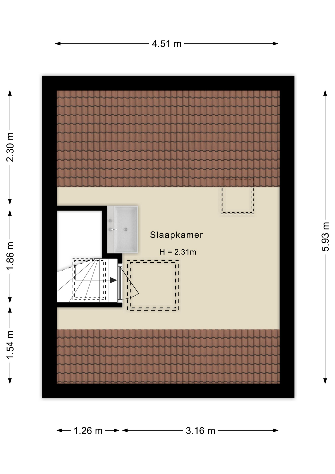 Plattegrond tweede verdieping