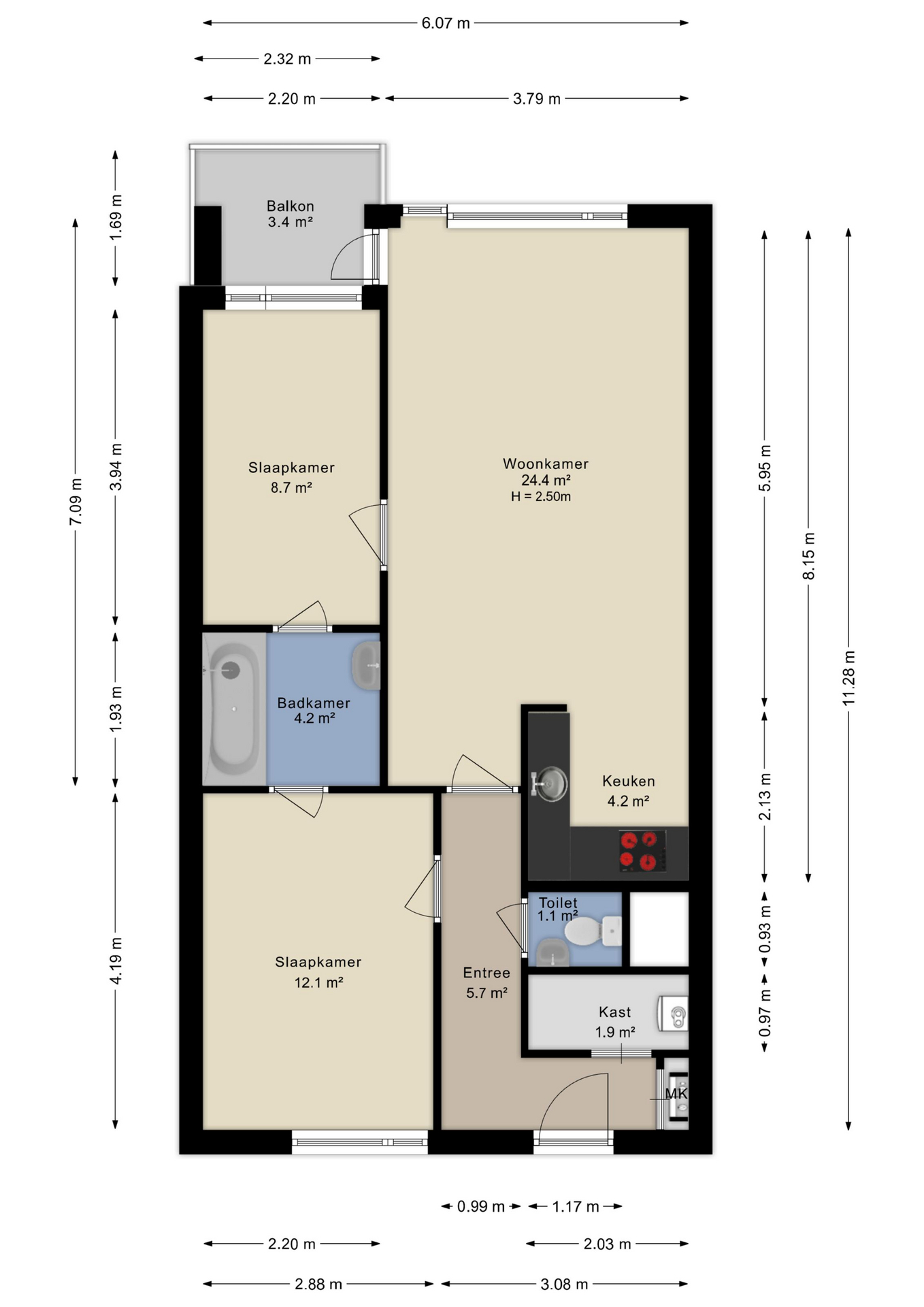Plattegrond appartement