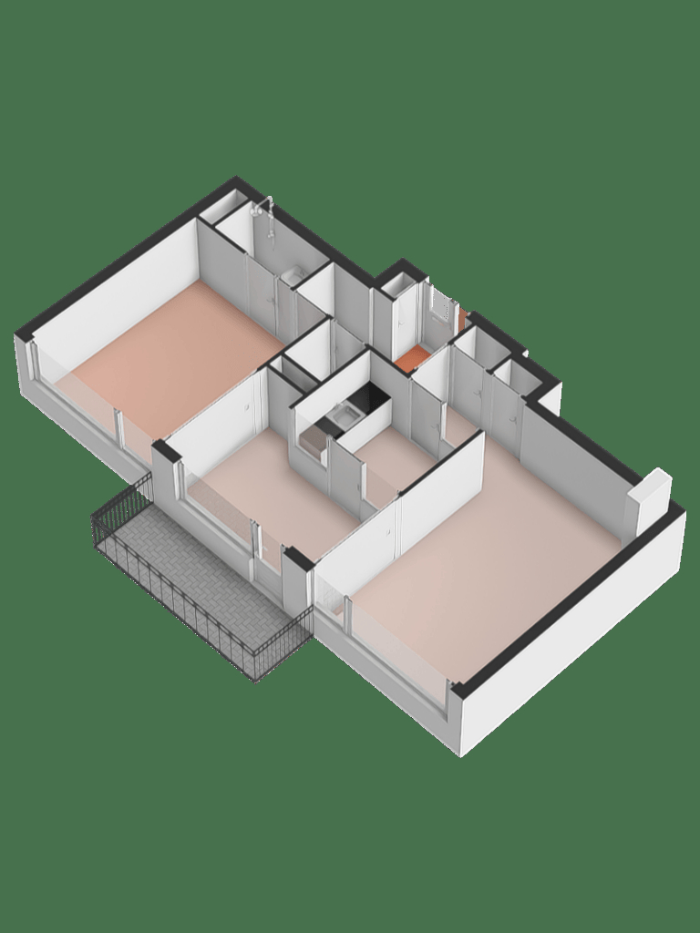 Plattegrond appartement 3D