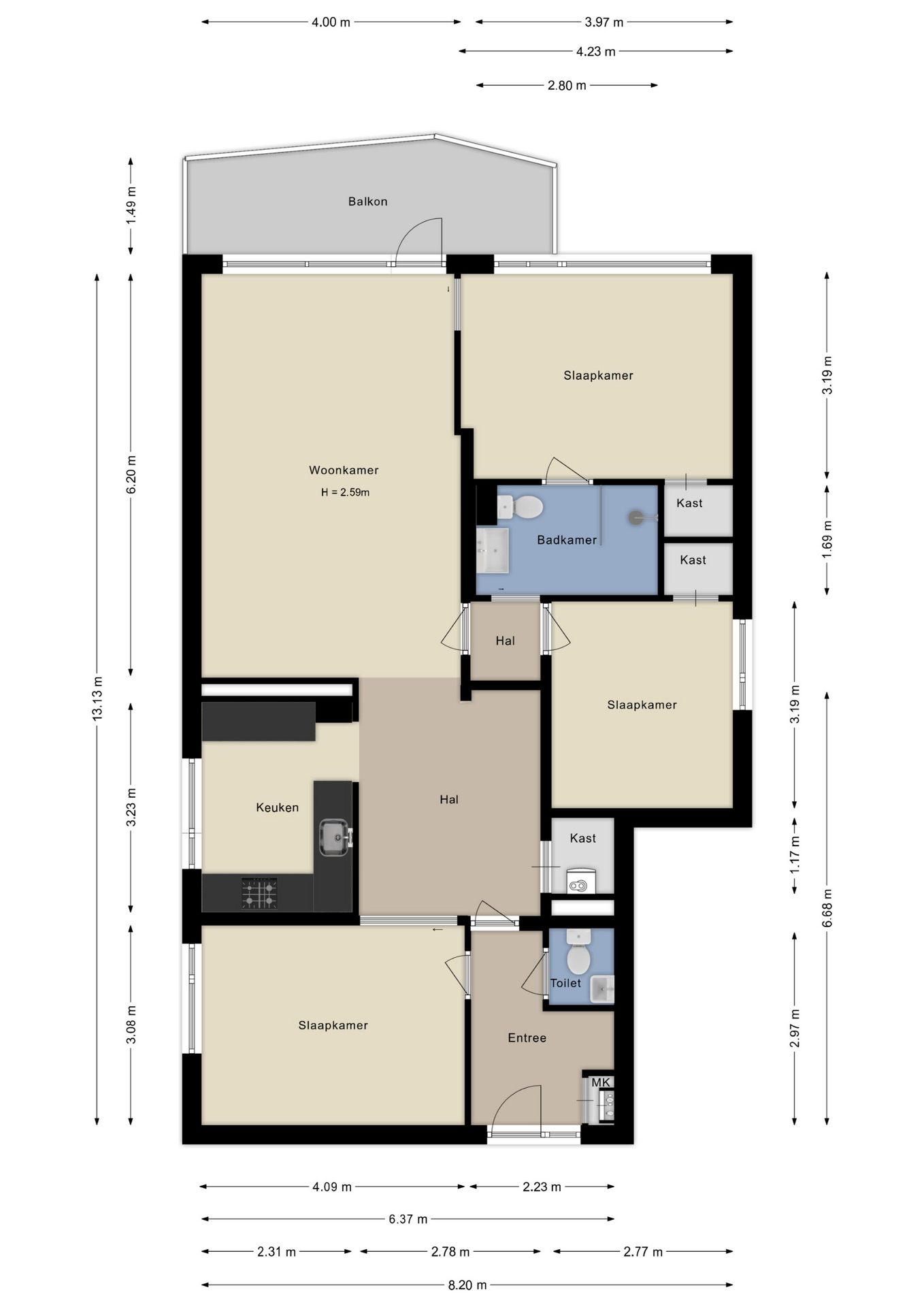 Plattegrond appartement