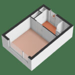 3D plattegrond vierde verdieping
