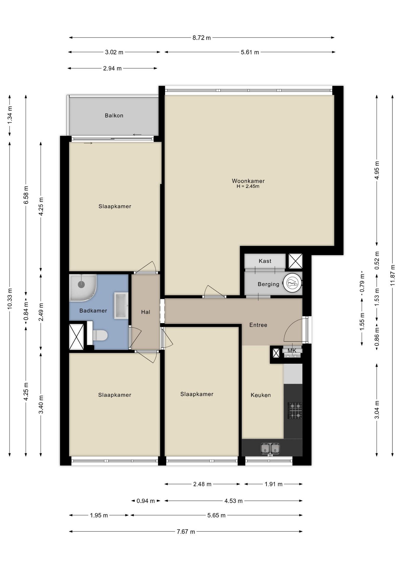 Plattegrond appartement