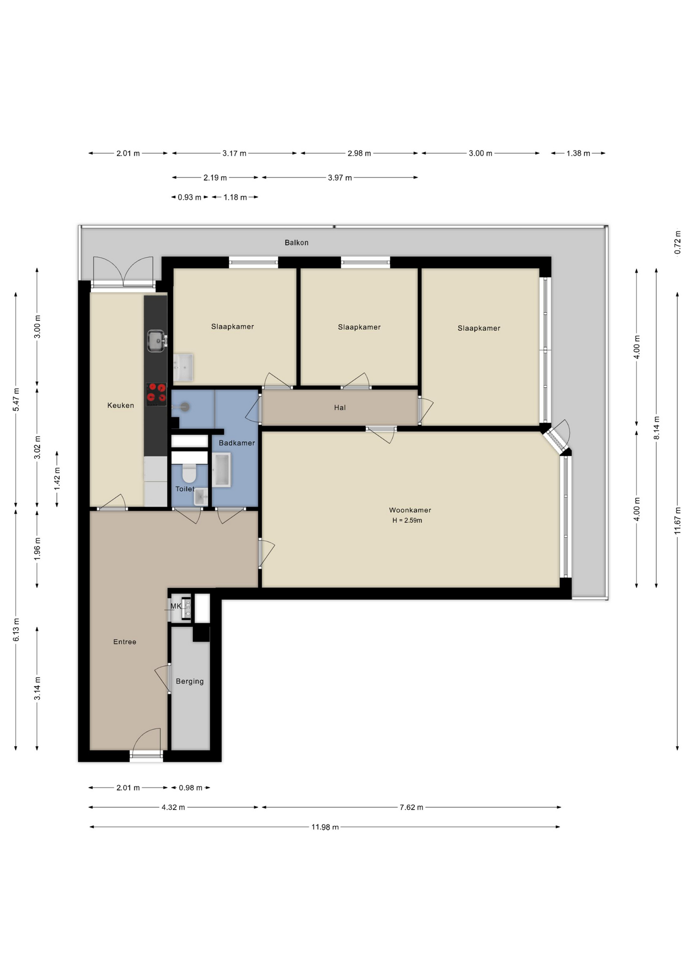 Plattegrond appartement