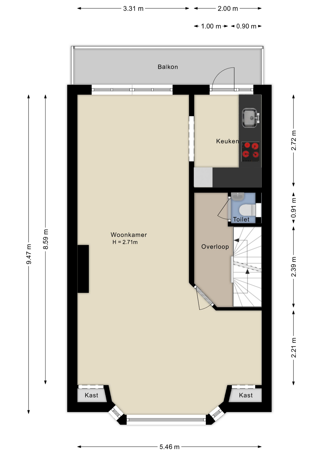 Plattegrond eerste verdieping