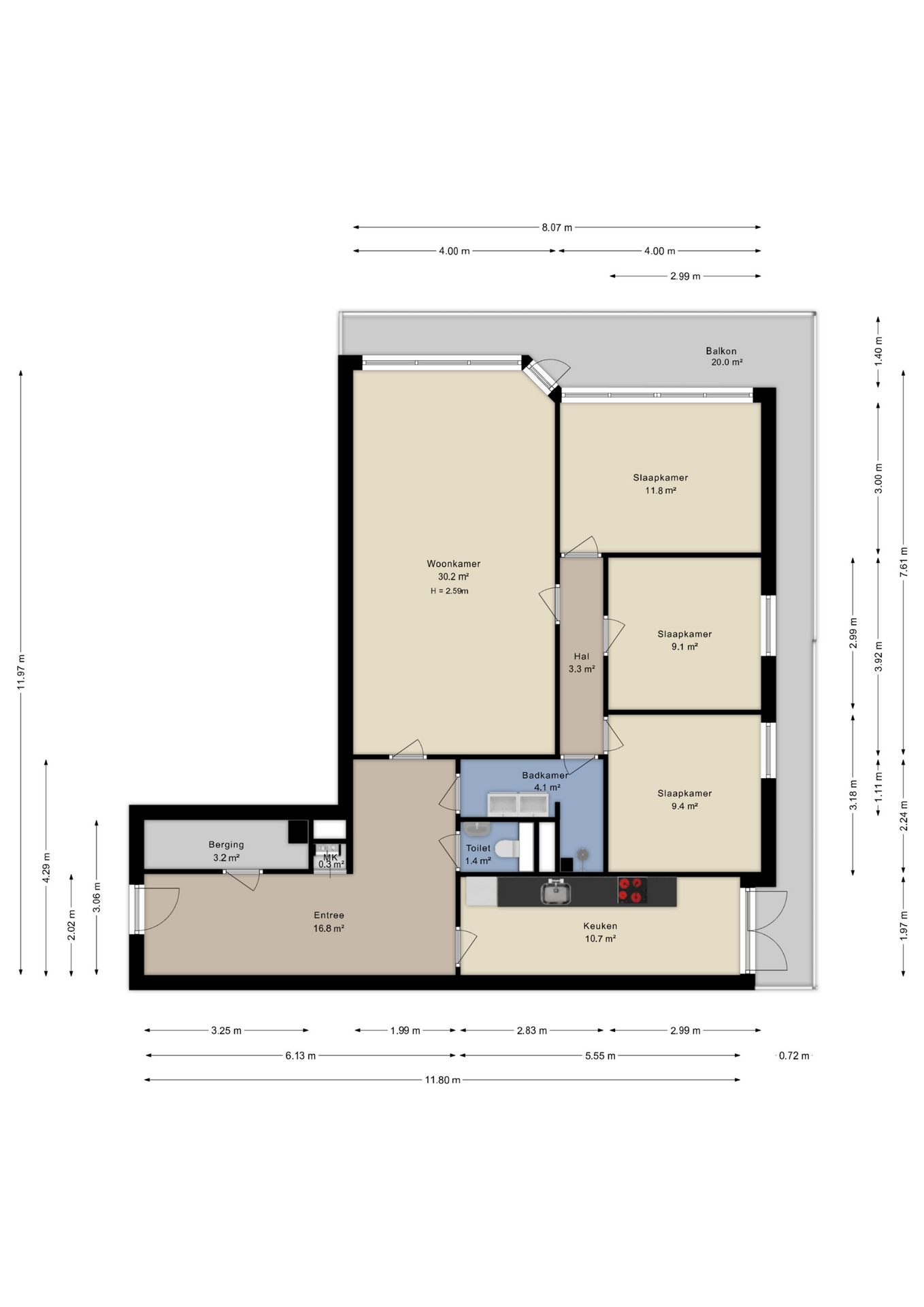 Plattegrond appartement