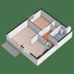 Plattegrond appartement 3D
