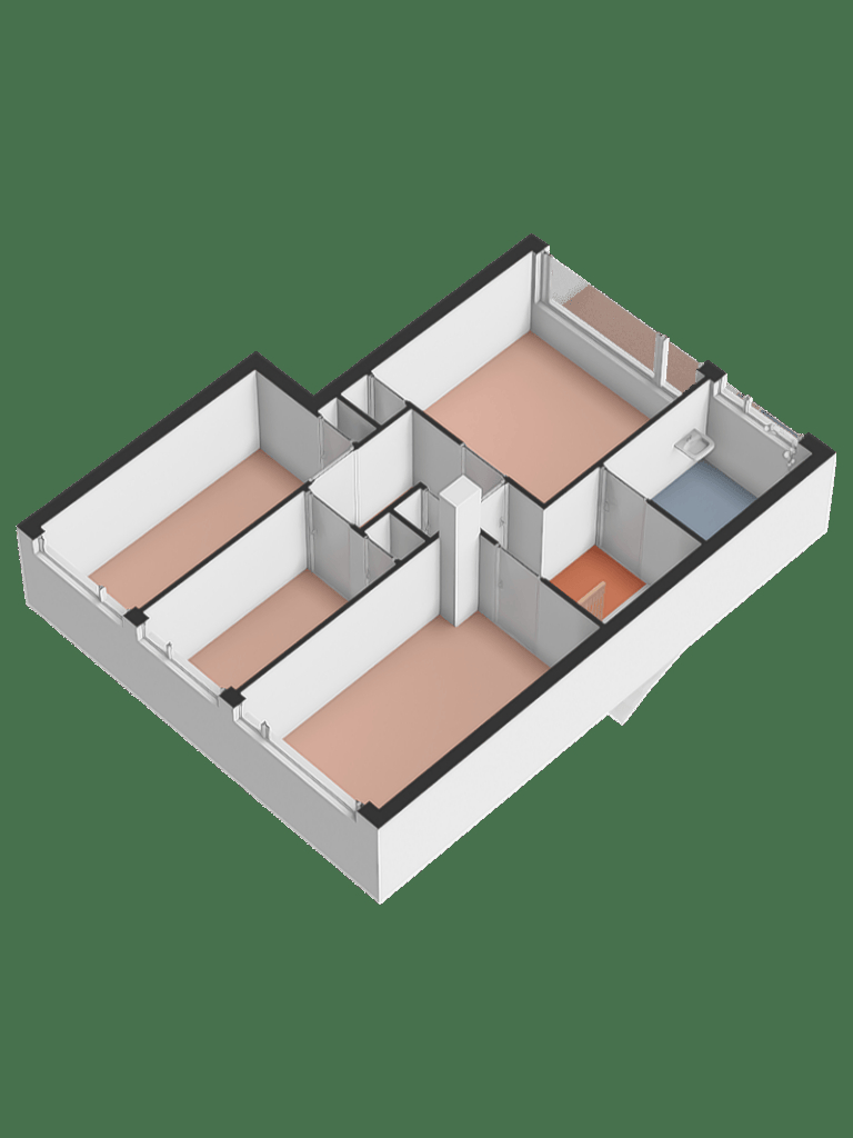 Plattegrond eerste verdieping 3D