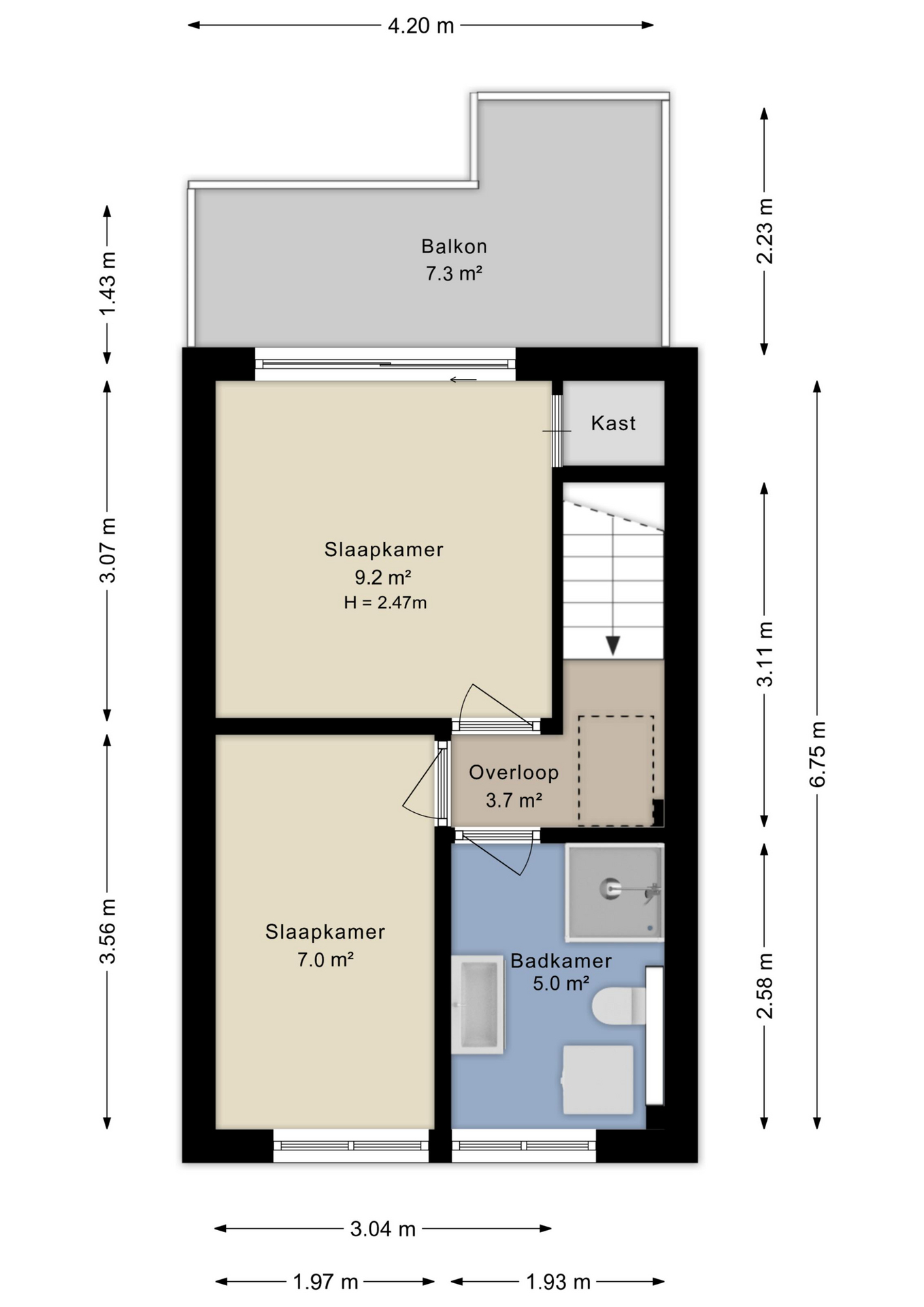 Plattegrond eerste verdieping