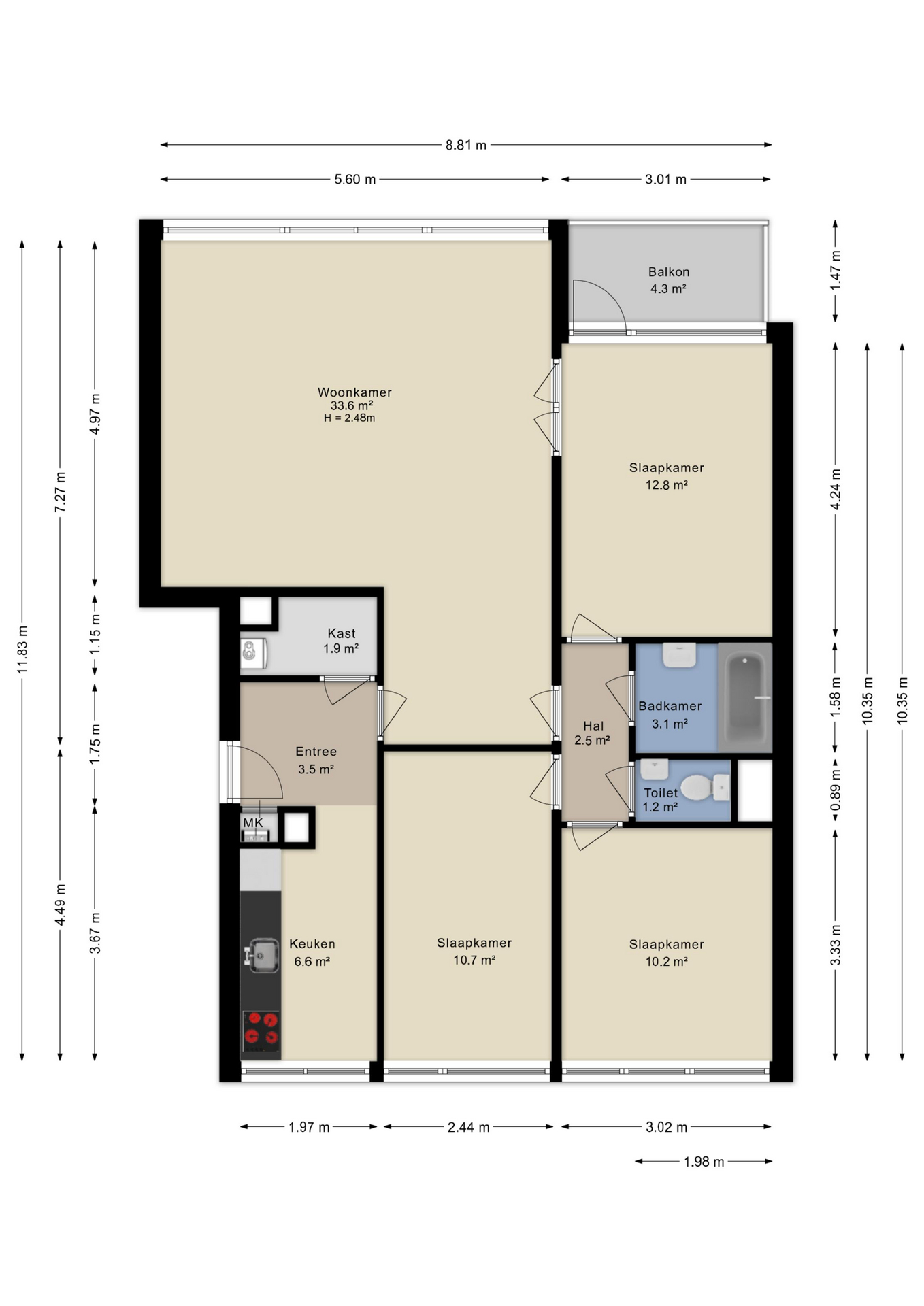 Plattegrond appartement