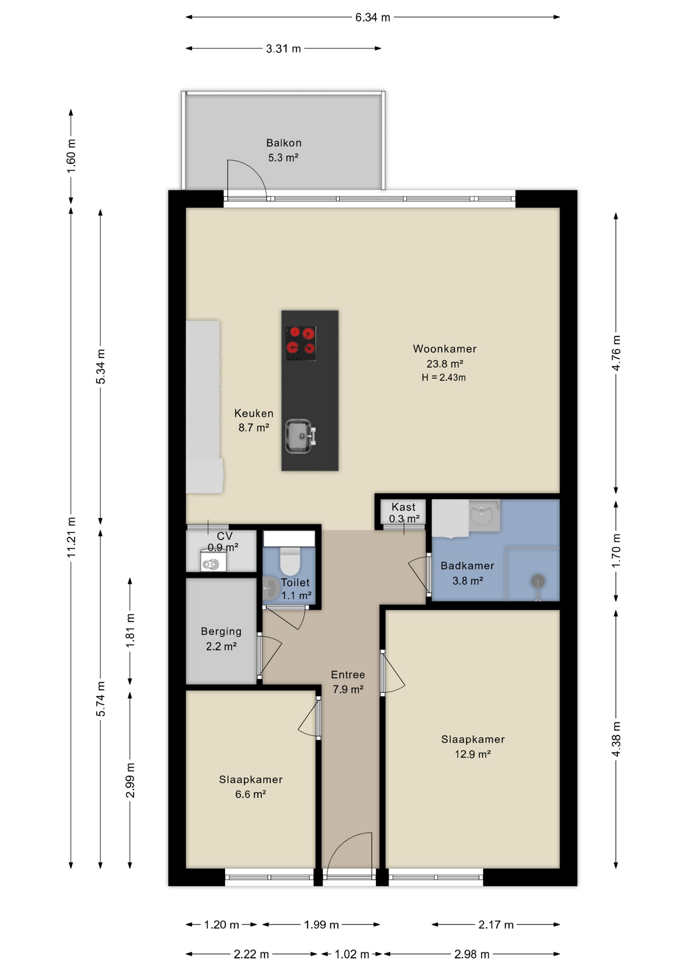 Plattegrond appartement