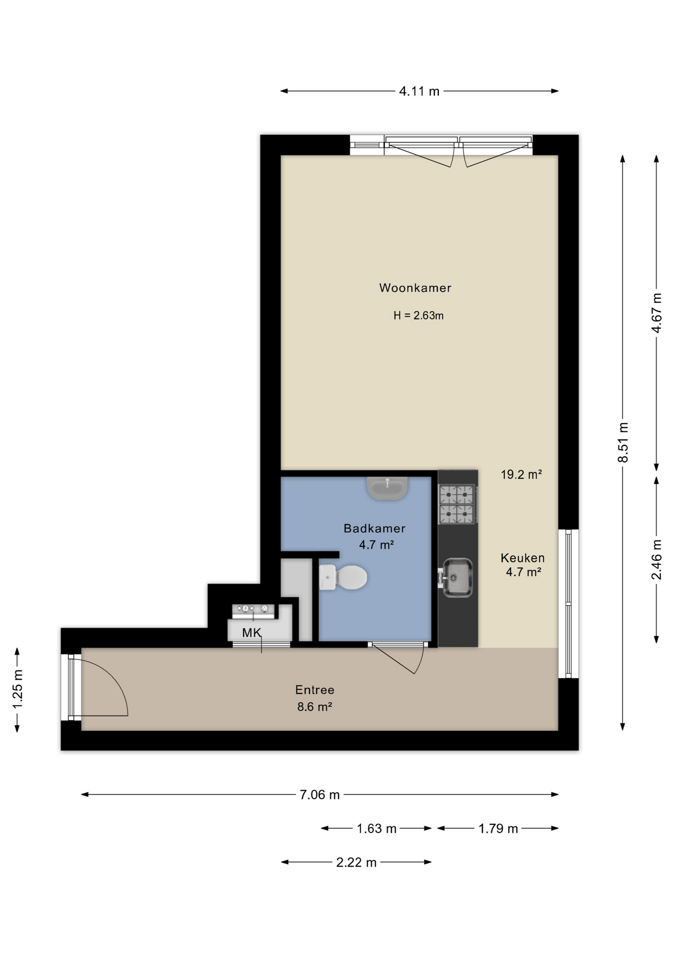 Plattegrond appartement