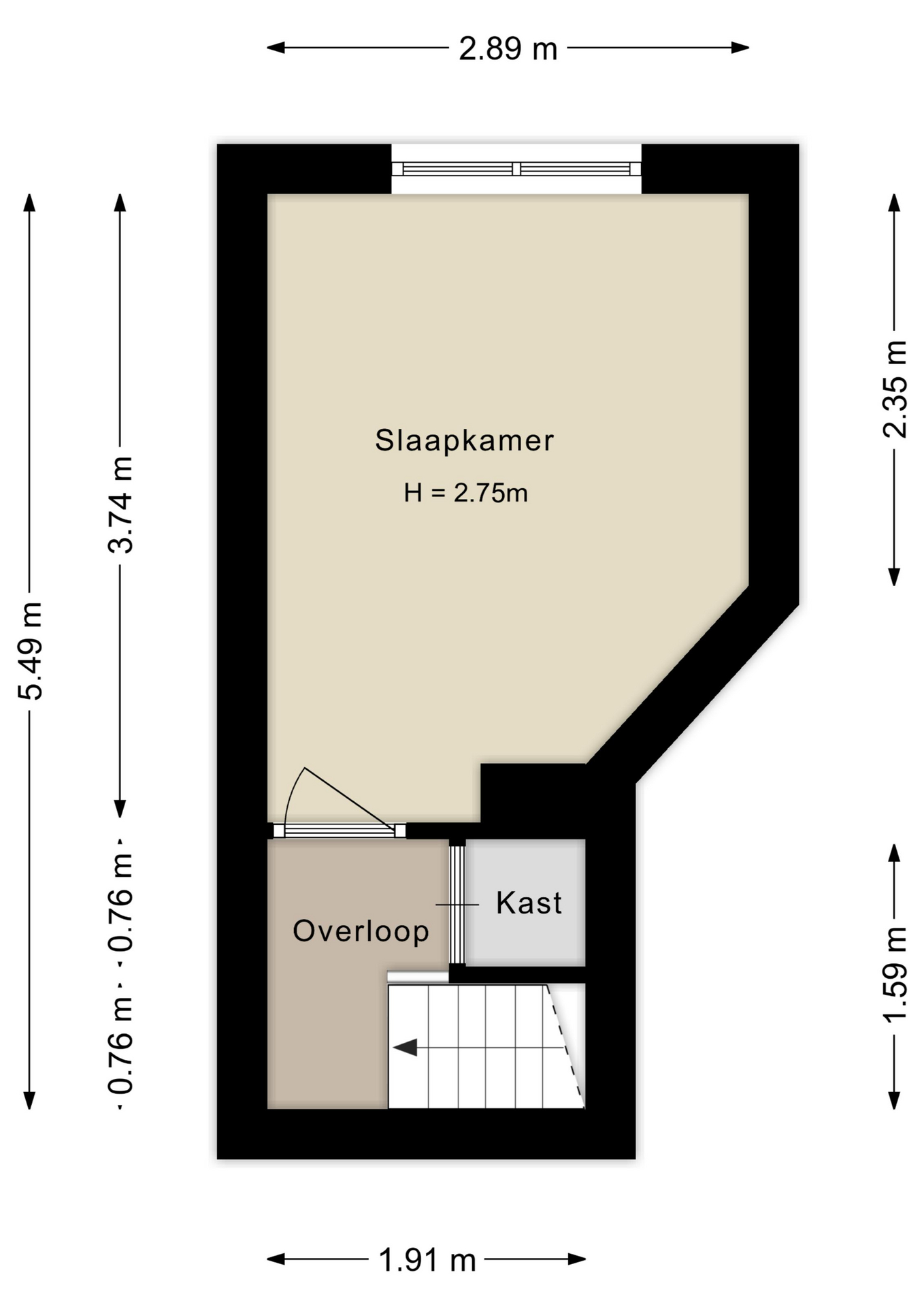 Plattegrond tweede verdieping