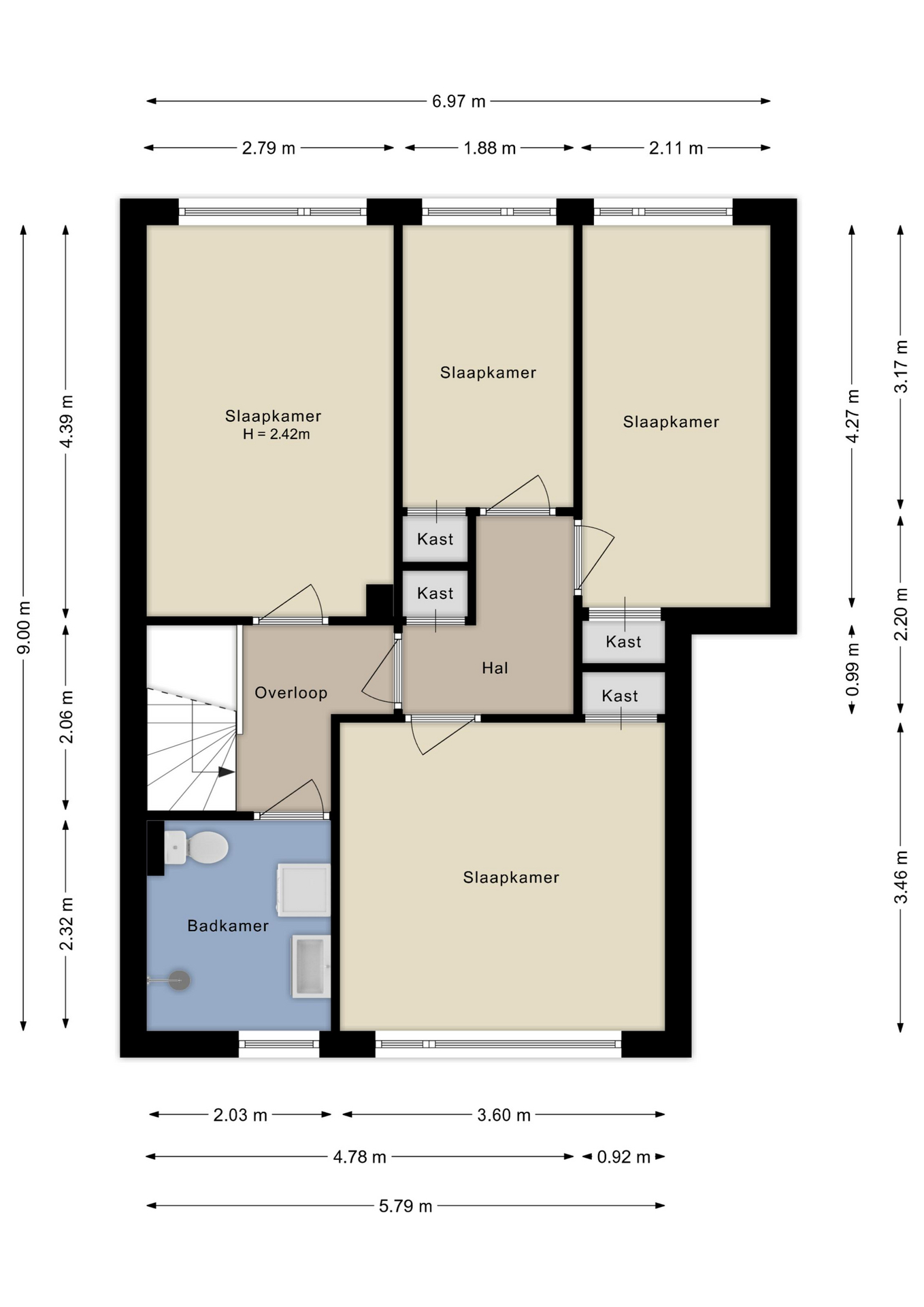 Plattegrond eerste verdieping