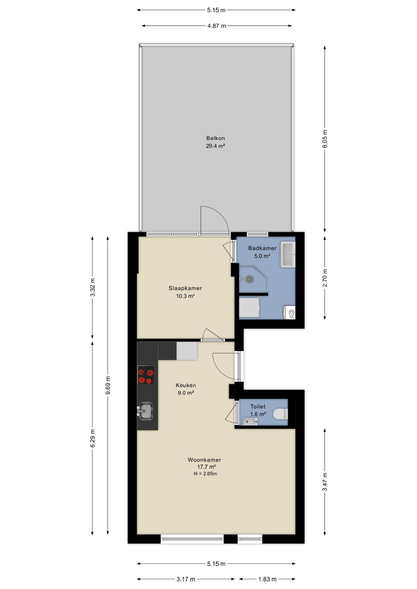 Plattegrond appartement