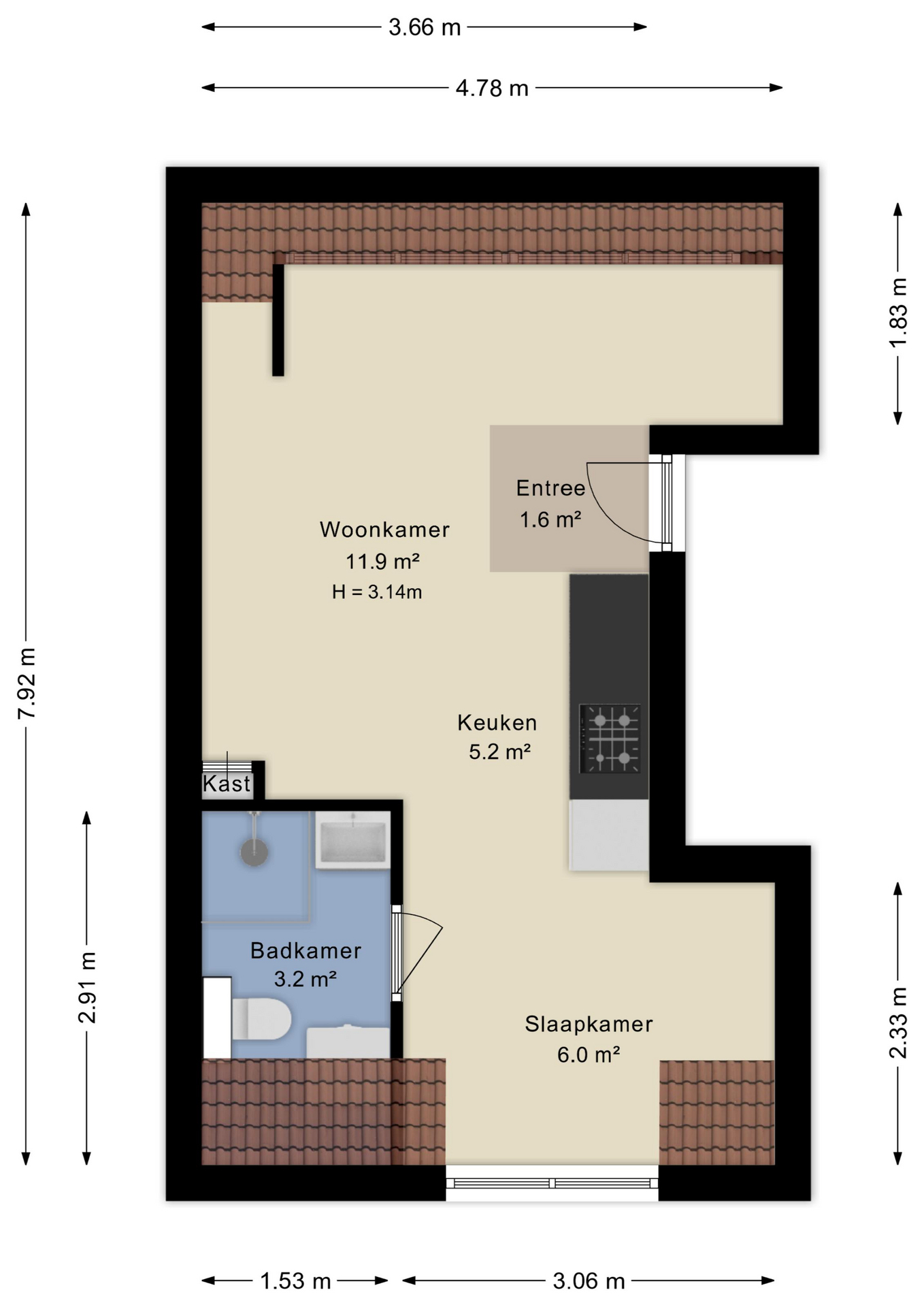 Plattegrond appartement
