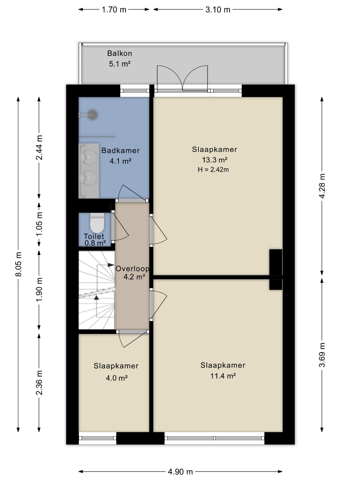 Plattegrond eerste verdieping