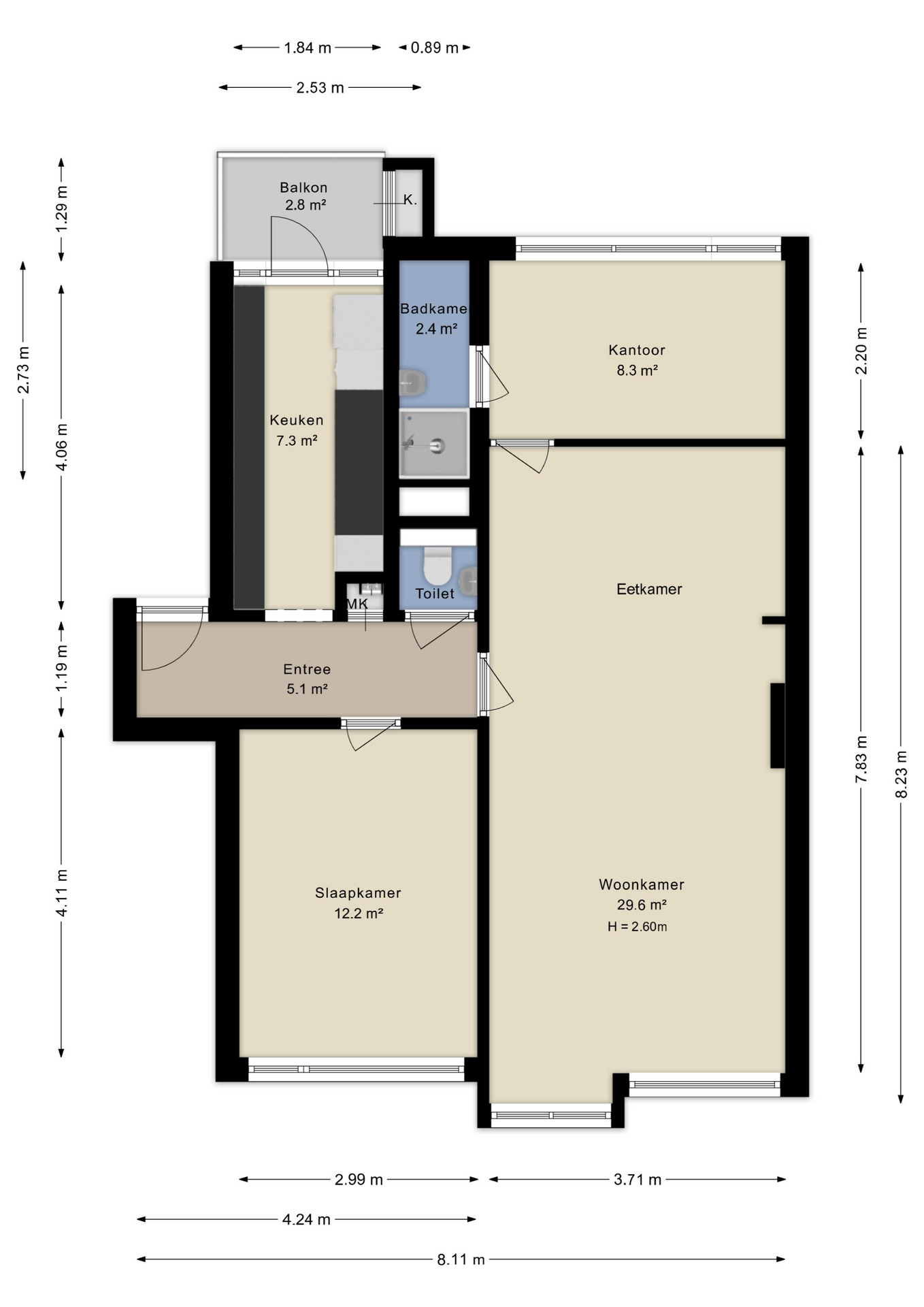 Plattegrond appartement