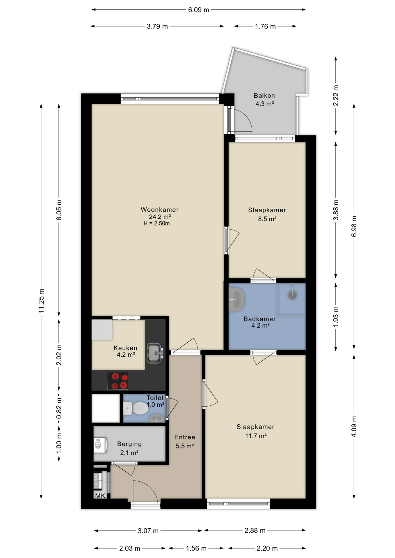 Plattegrond appartement