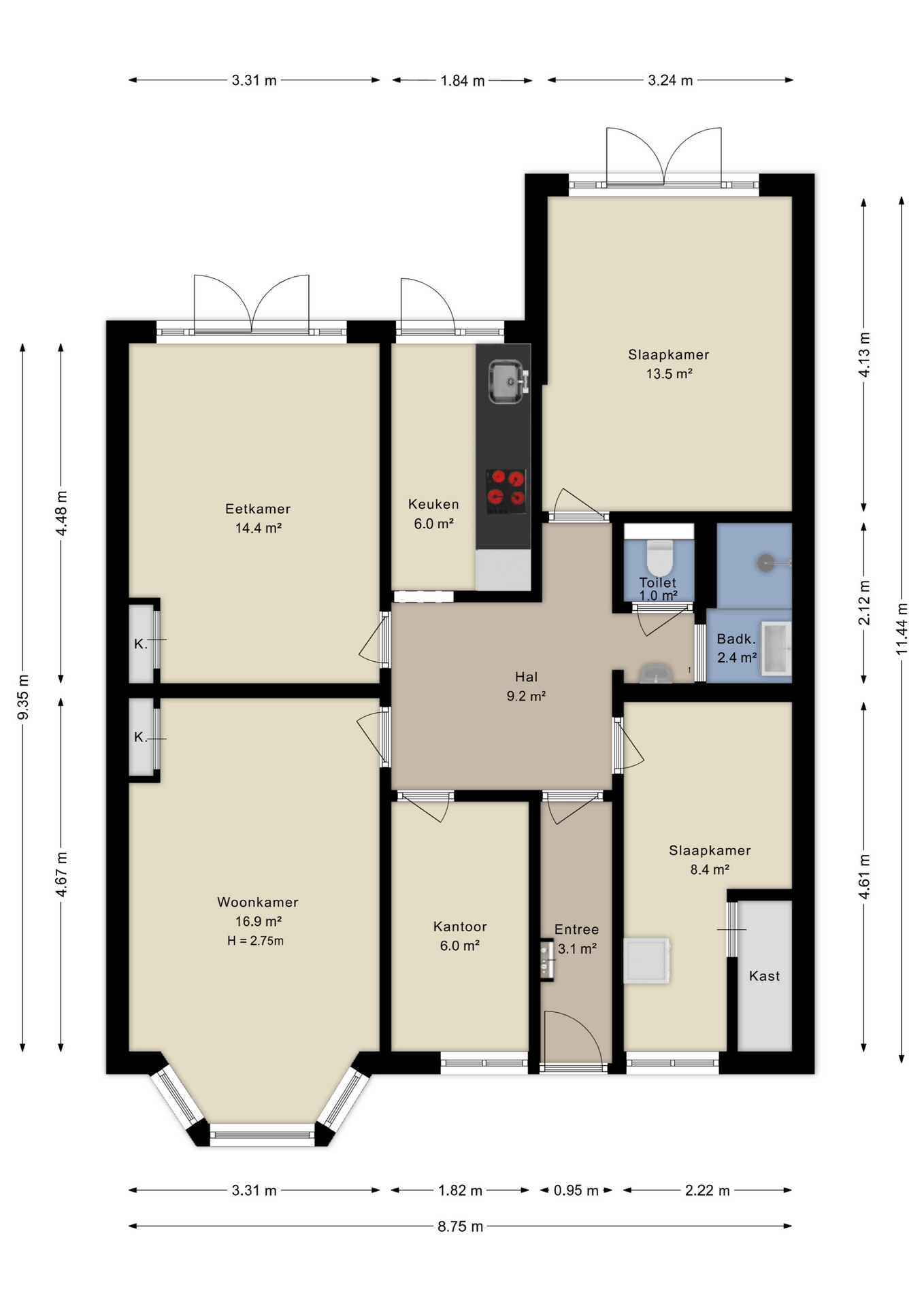 Plattegrond appartement