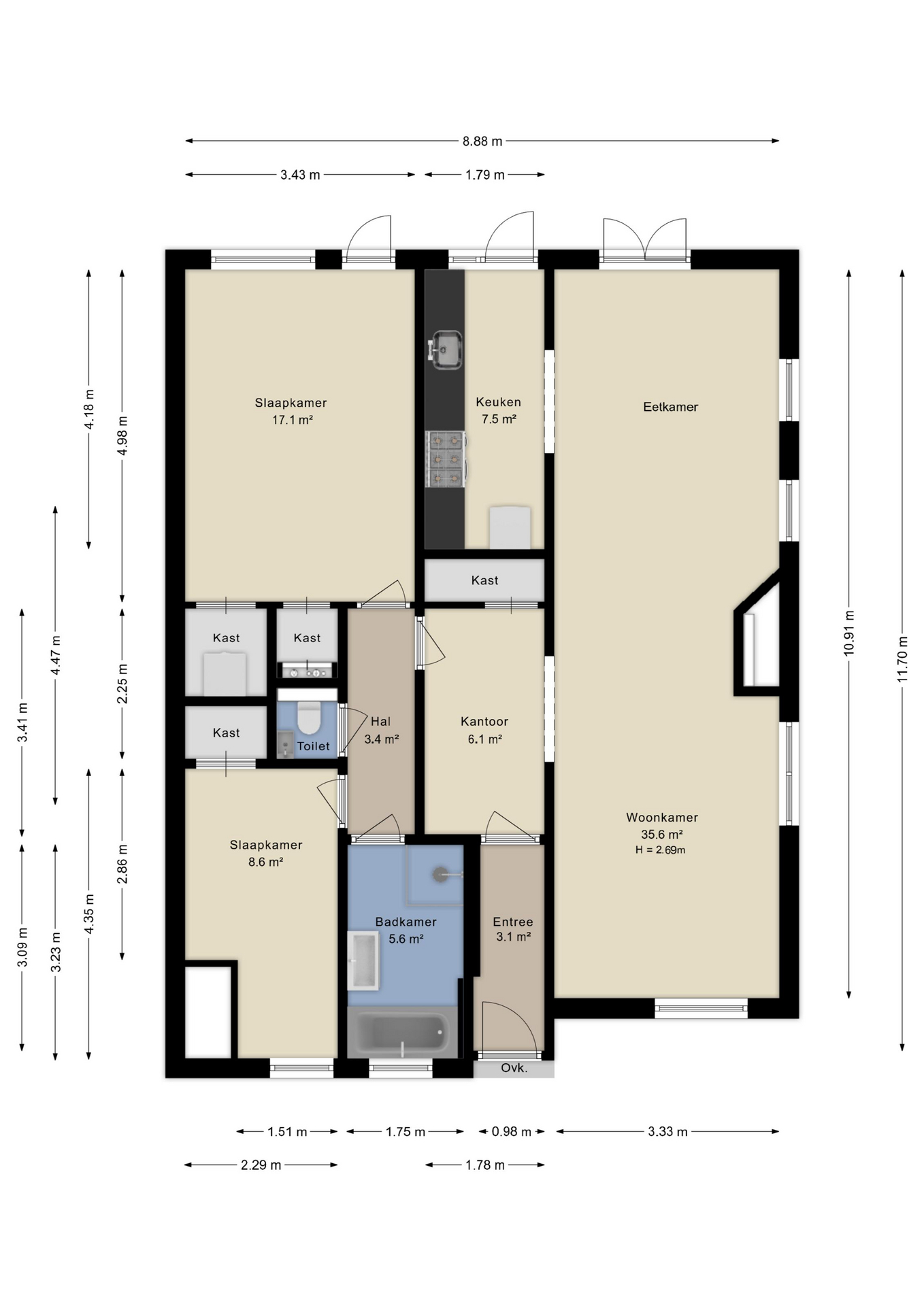 Plattegrond appartement
