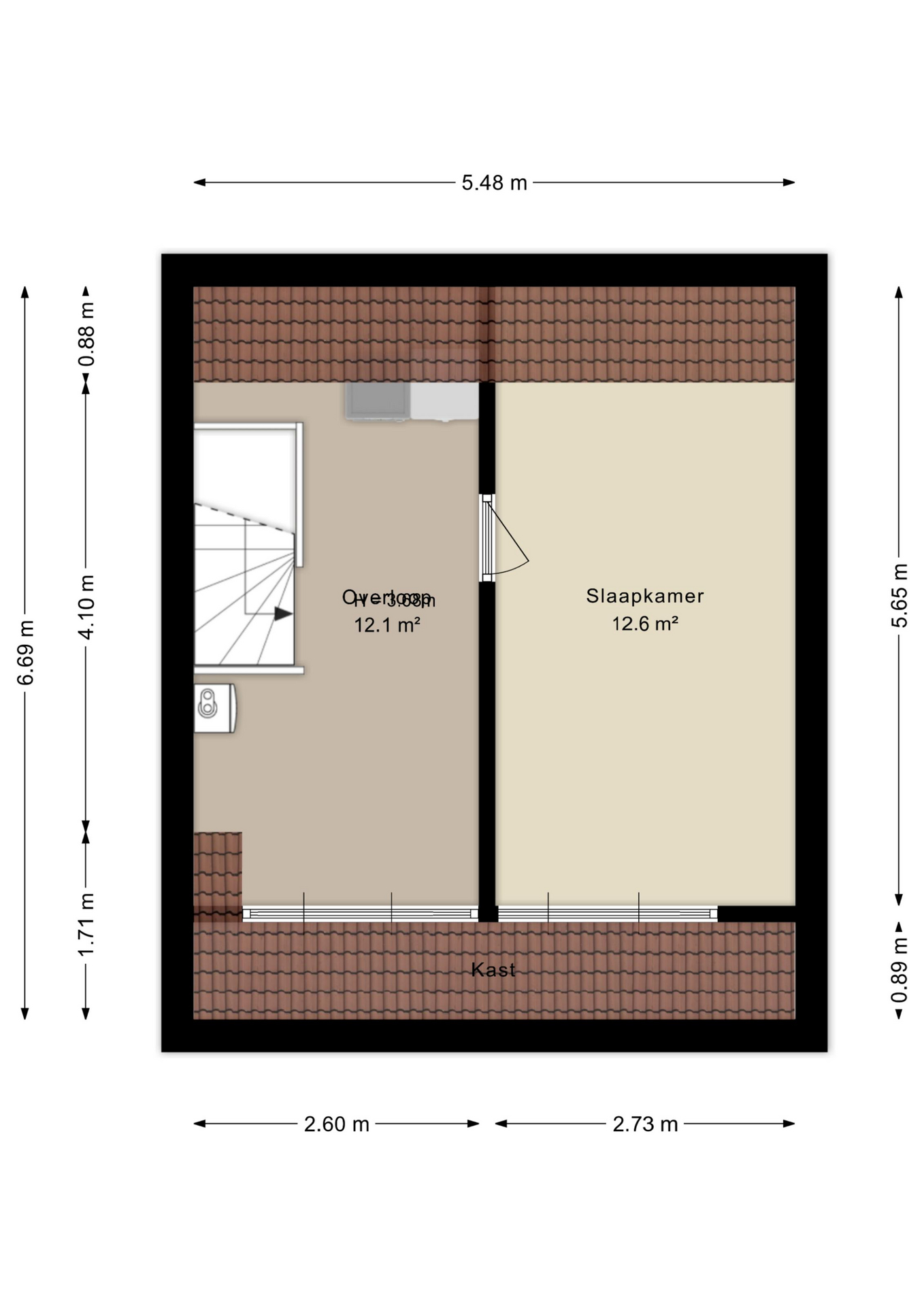 Plattegrond tweede verdieping