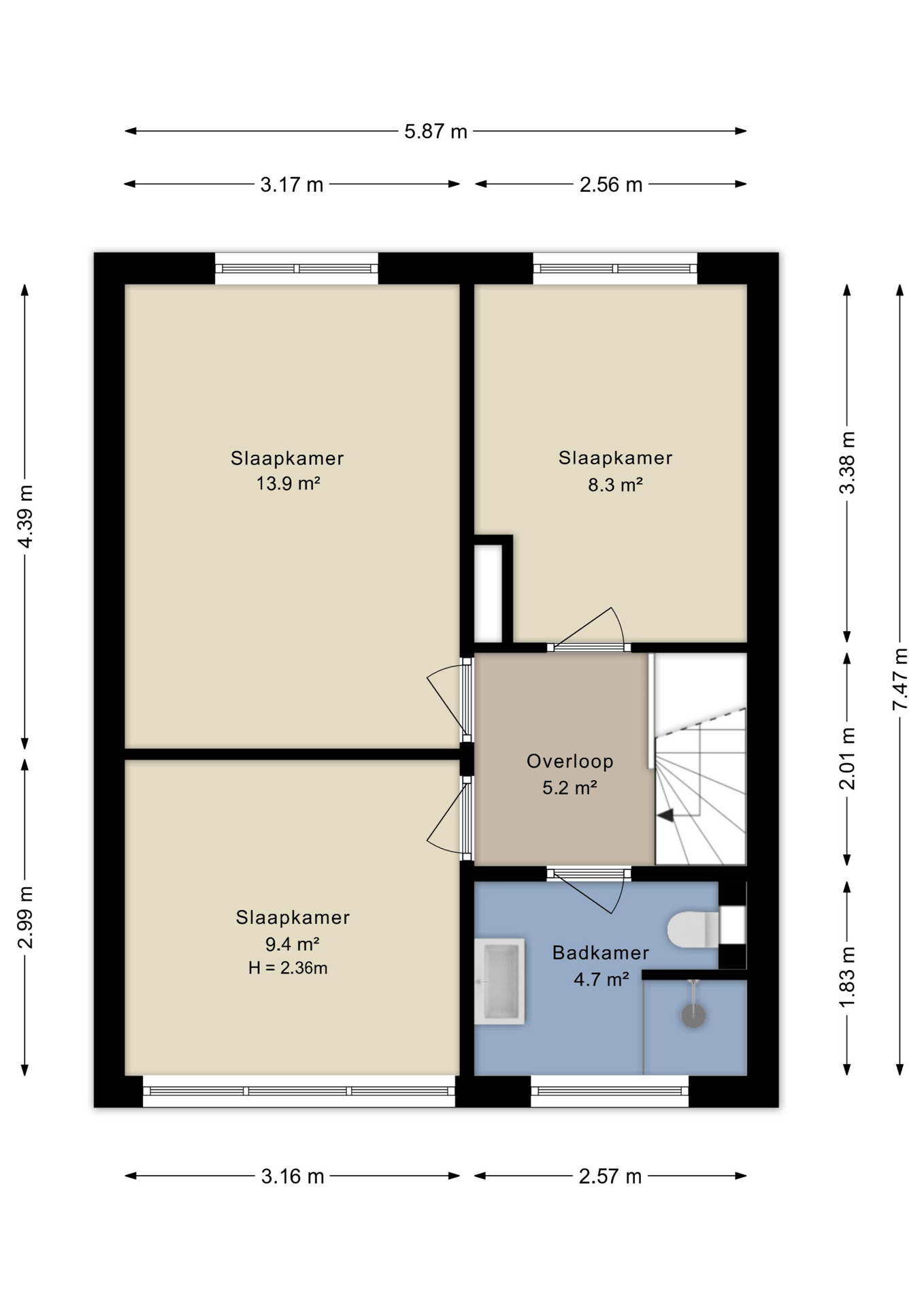 Plattegrond eerste verdieping