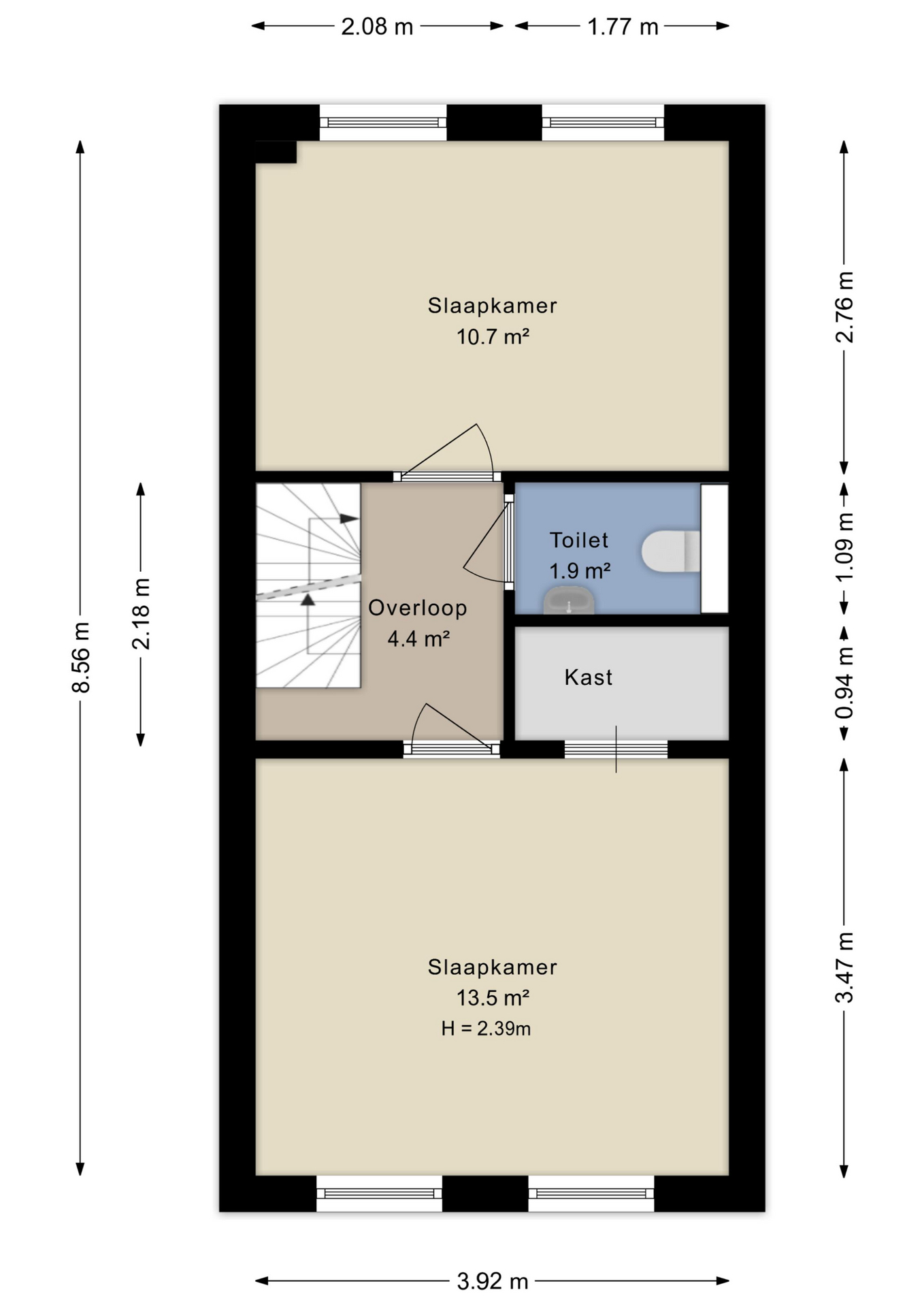 Plattegrond eerste verdieping