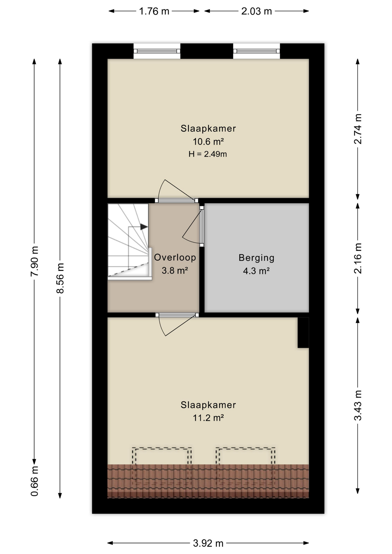 Plattegrond tweede verdieping
