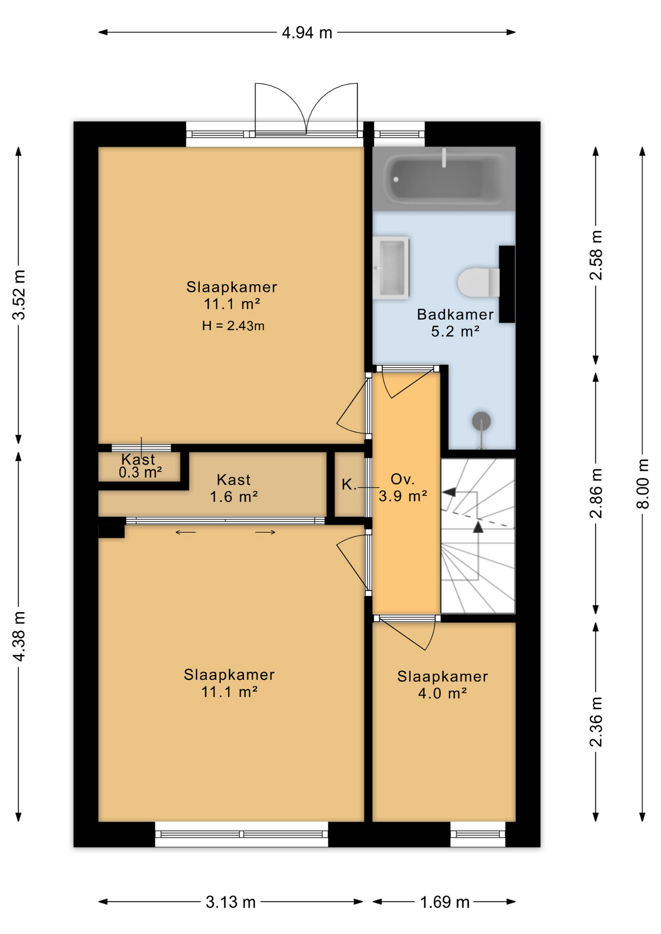 Plattegrond eerste verdieping