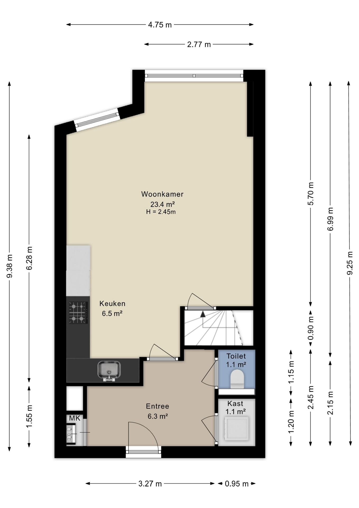 Plattegrond eerste verdieping